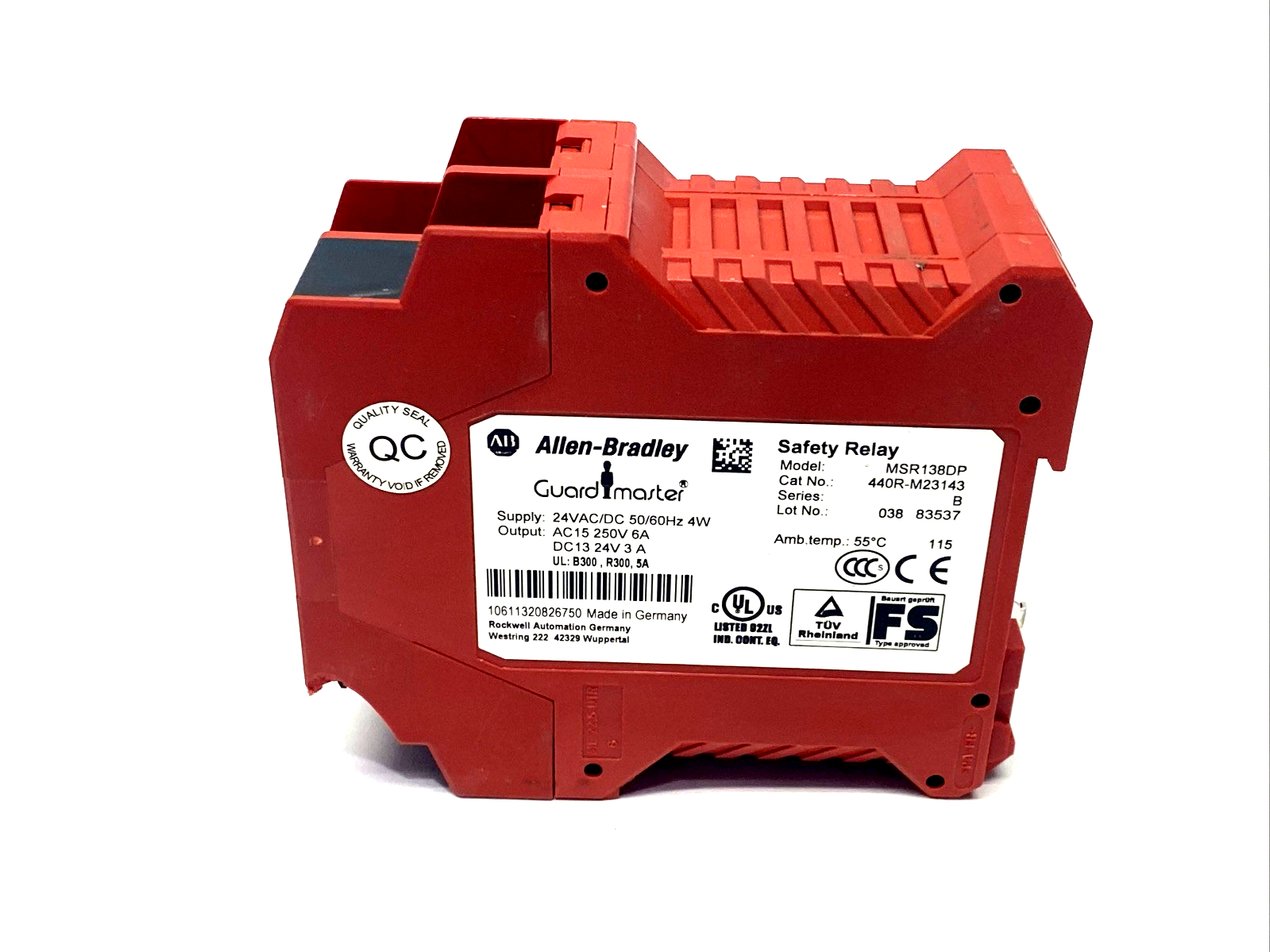 440R-M23143 | Allen Bradley Ser. B Guardmaster Monitoring Safety Relay MSR138DP - Used - Maverick Industrial Sales