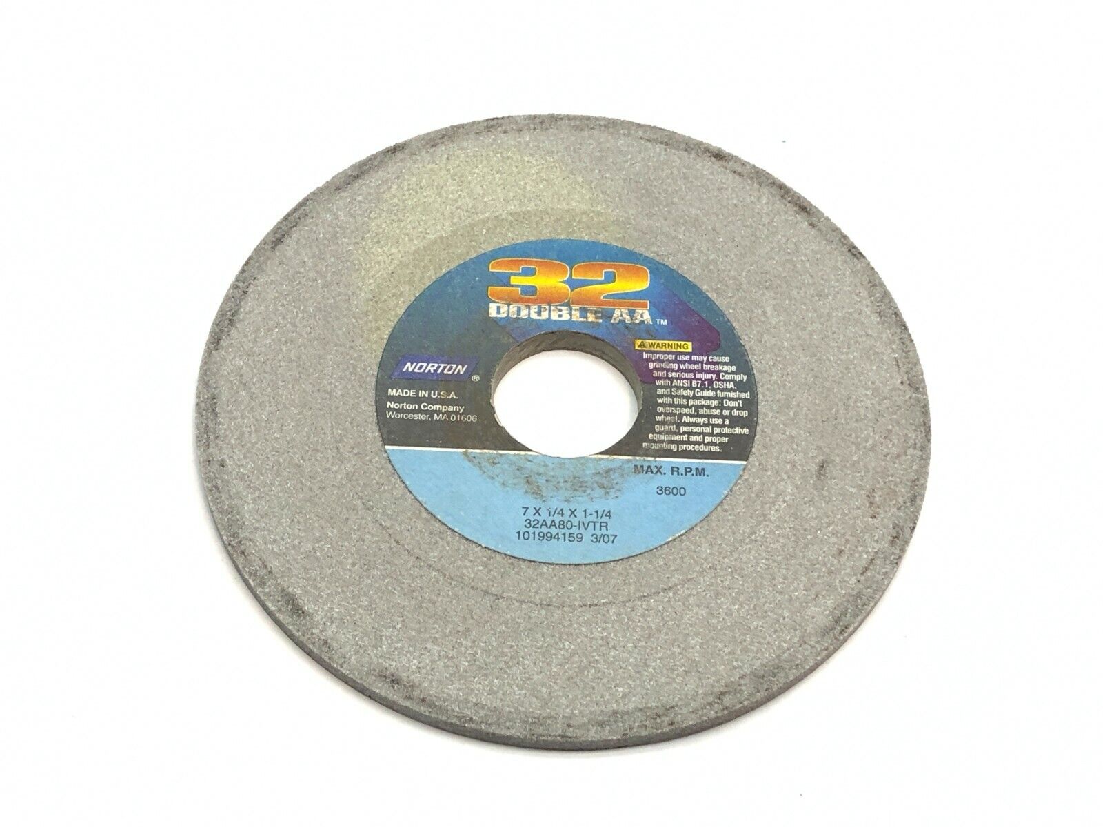 Norton 32AA80-IVTR Grinding Wheels 1-1/4" Bore 3600 RPM LOT OF 5 - Maverick Industrial Sales