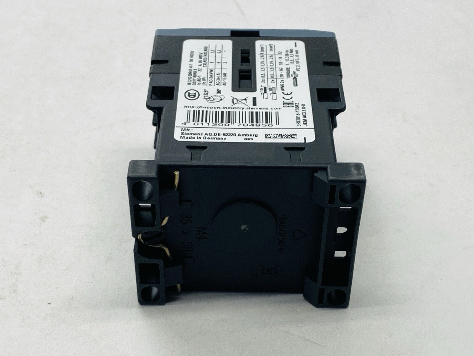Siemens 3RT2016-1BB42 Power Contactor 3-Pole 9A 4kW 400V 24VDC - Maverick Industrial Sales