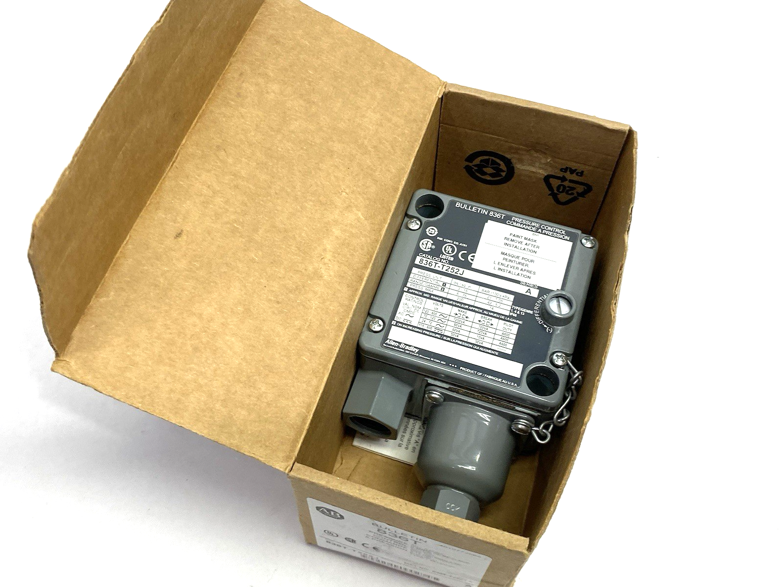 836T-T252J | Allen Bradley Ser. A Electro-Mechanical Pressure Control Switch - New – Open box - Maverick Industrial Sales