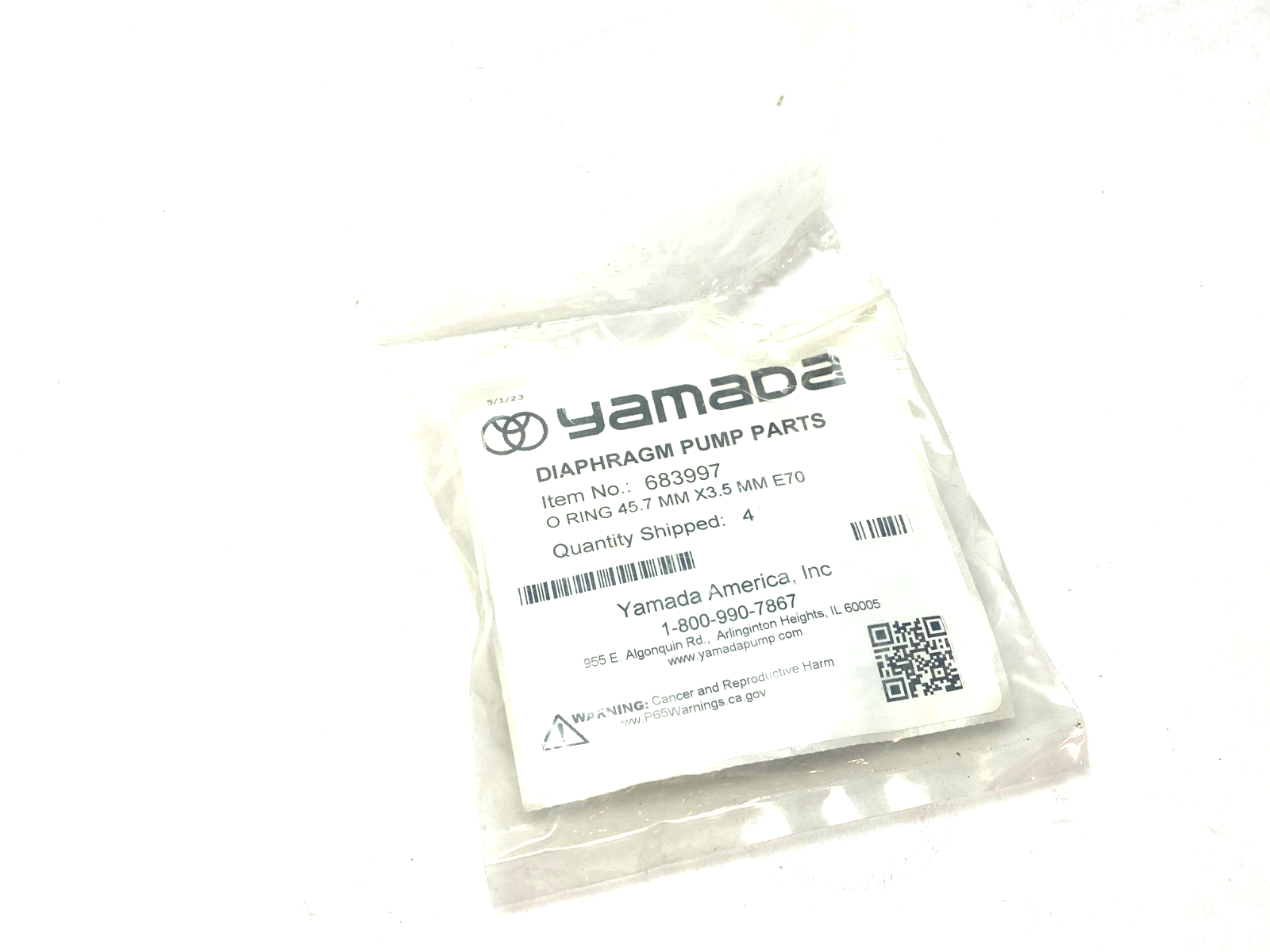 Yamada 683997 O-Ring Kit 45.7mm x 3.5mm E70 PKG OF 4 - Maverick Industrial Sales