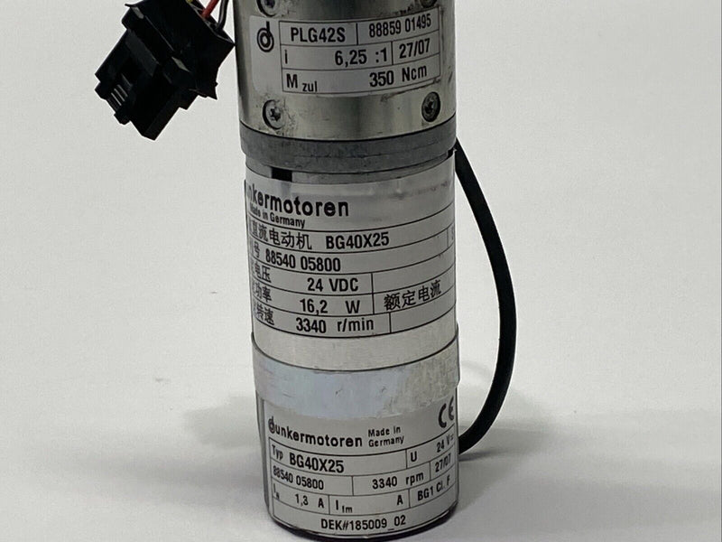 Dunkermotoren BG40X25 Servo Motor 3340 RPM 16.2W 24VDC w/ BGE40 PLG42S - Maverick Industrial Sales