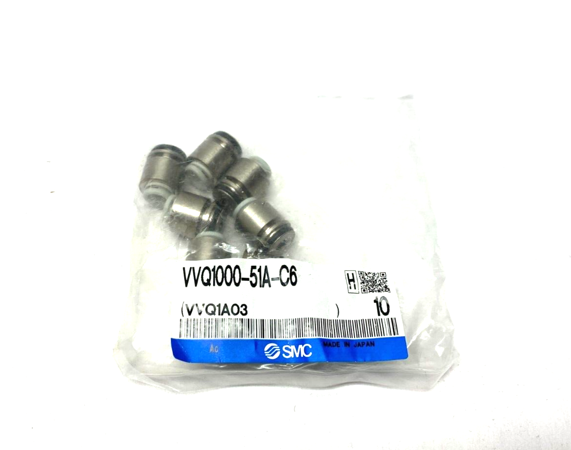 SMC VVQ1000-51A-C6 Stainless Steel Fitting Assembly 6mm PKG OF 10 - Maverick Industrial Sales