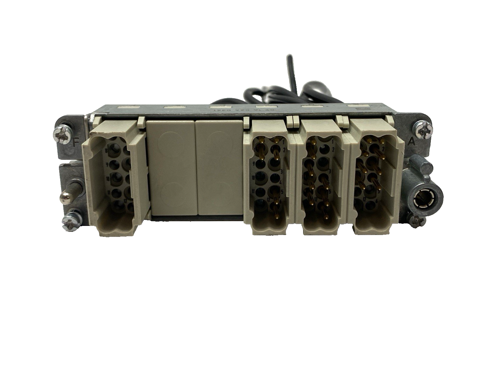 19300240448 | Harting Hood Connector Assembly w/ 4x 09140123001 Protected Modules - Used - Maverick Industrial Sales