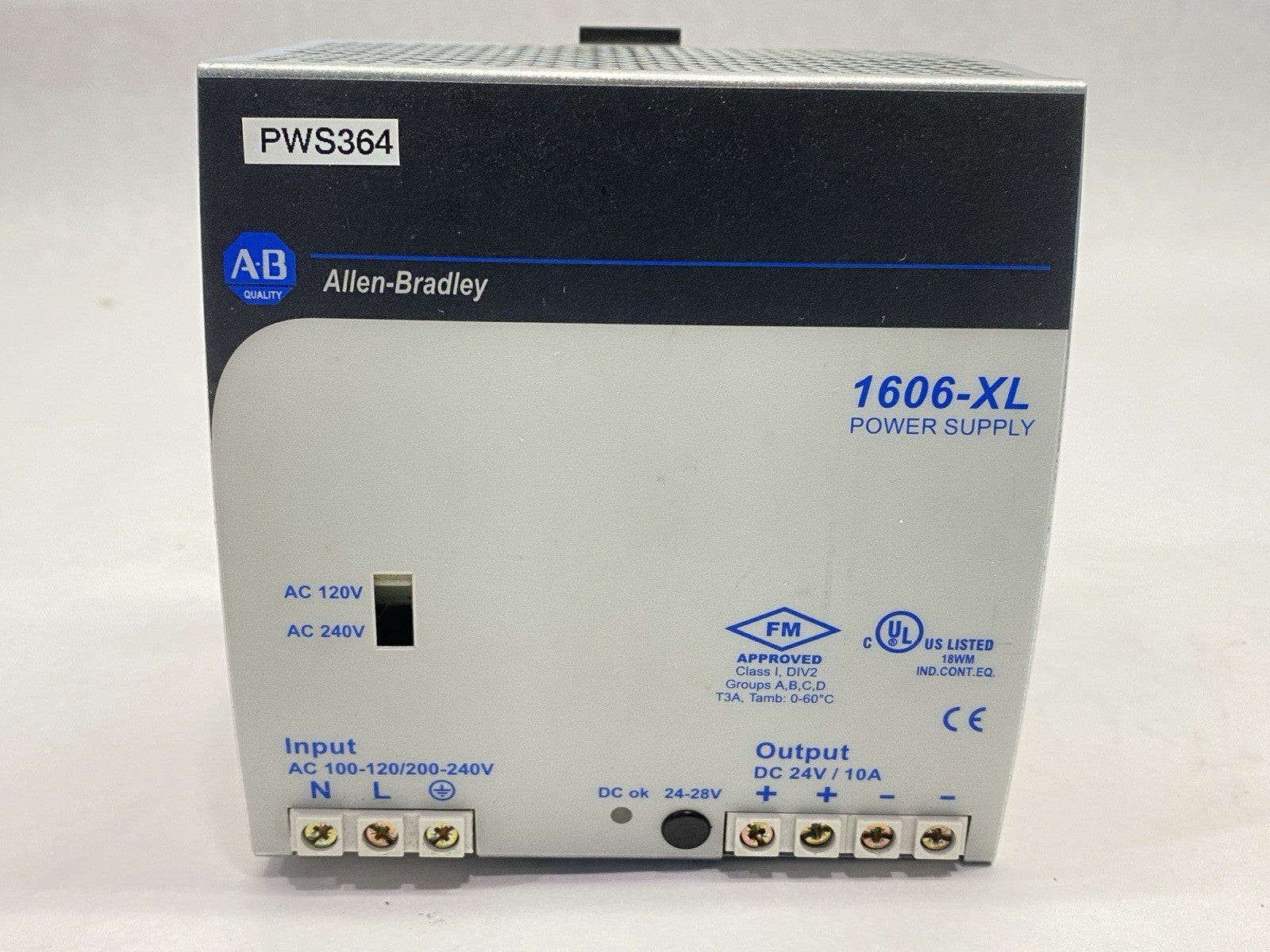 Allen Bradley 1606-XL240E Ser A Power Supply Standard 10A 24-28VDC 240W Output - Maverick Industrial Sales