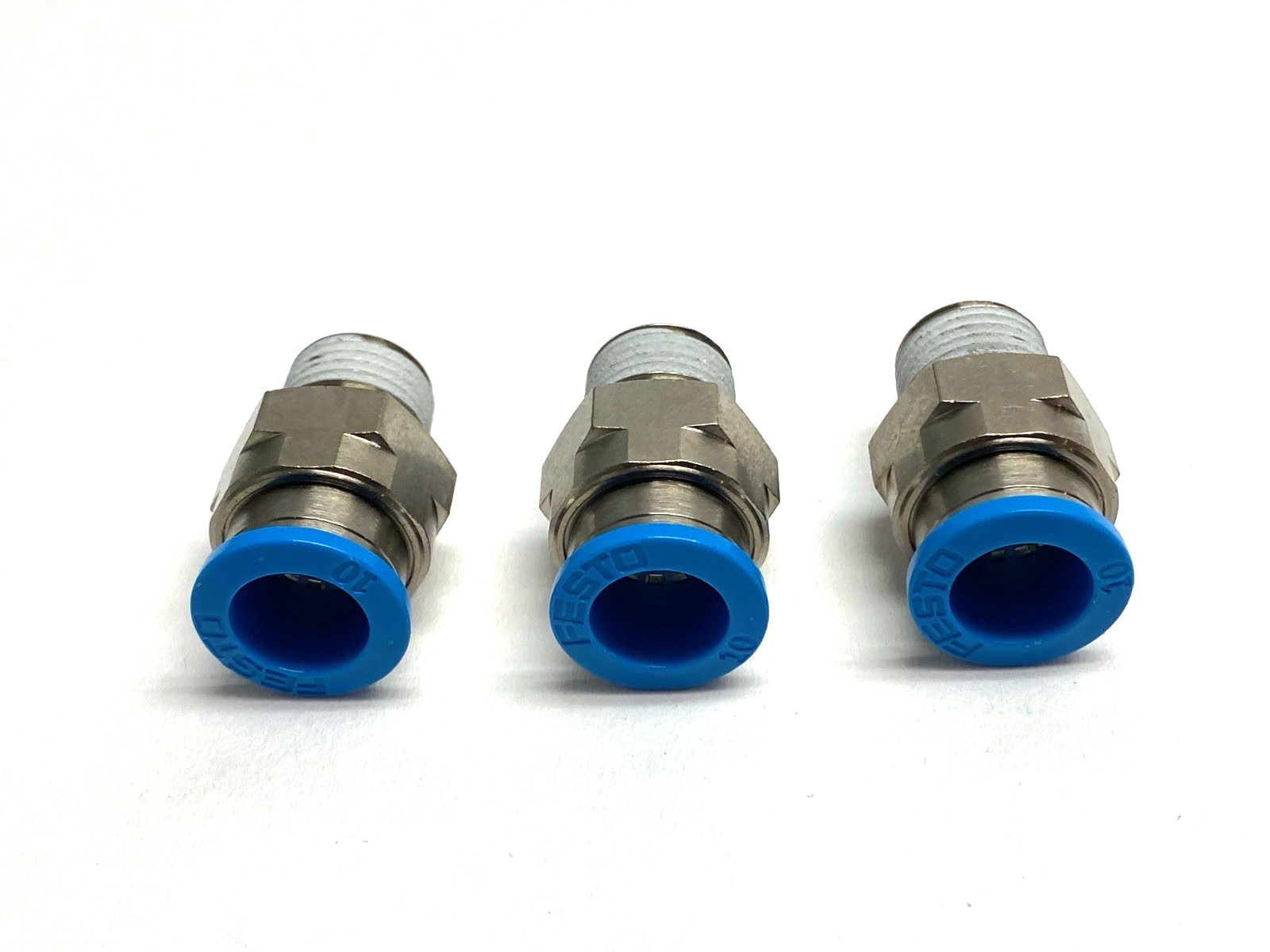 Festo QS-1/4-10 Pneumatic Push-In Fitting 10mm OD 153007 LOT OF 3 - Maverick Industrial Sales