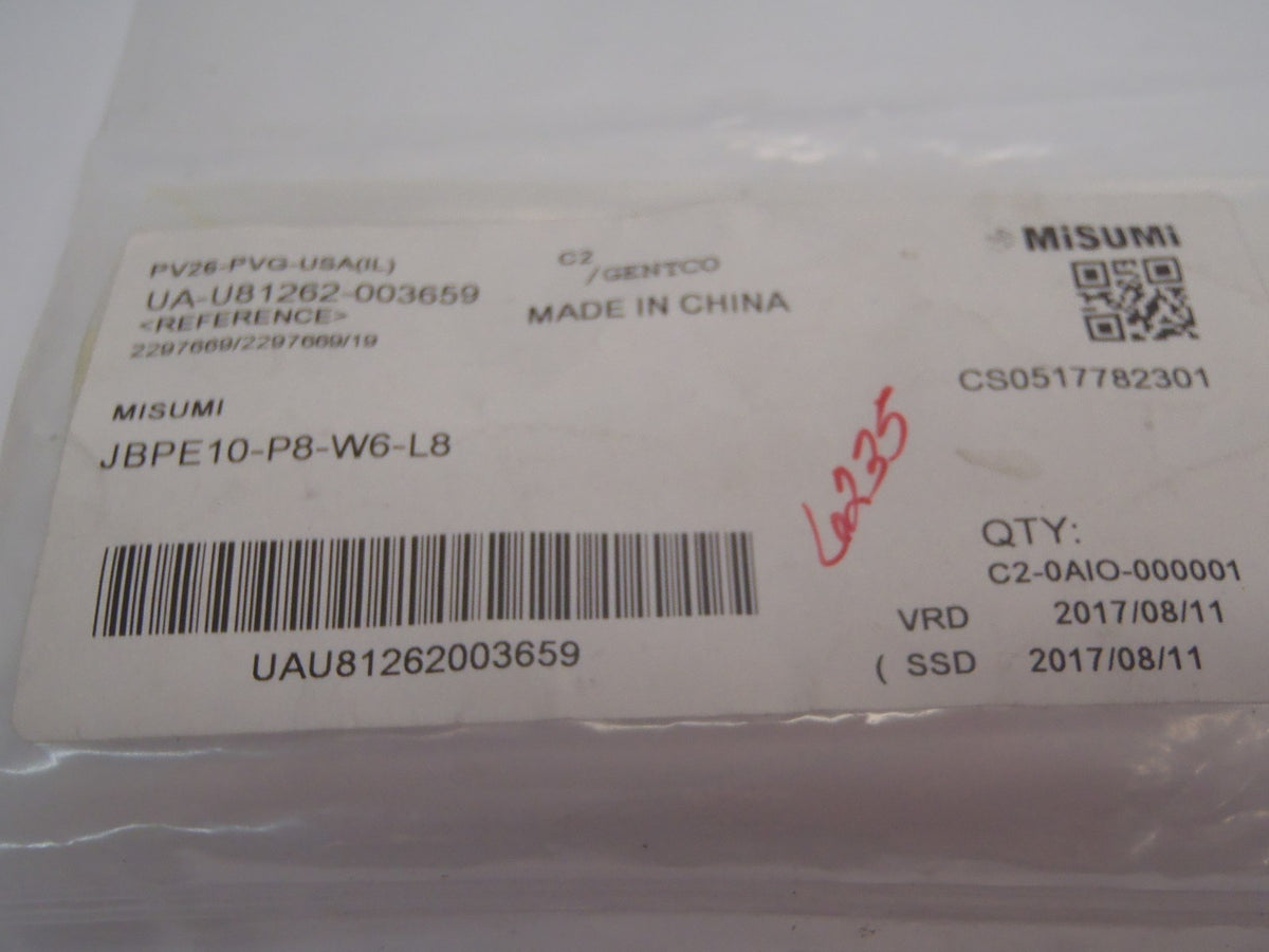 JBPE10-P8-W6-L8 | Misumi Bushings For Locating Pins LOT OF 2 - Used - Maverick Industrial Sales
