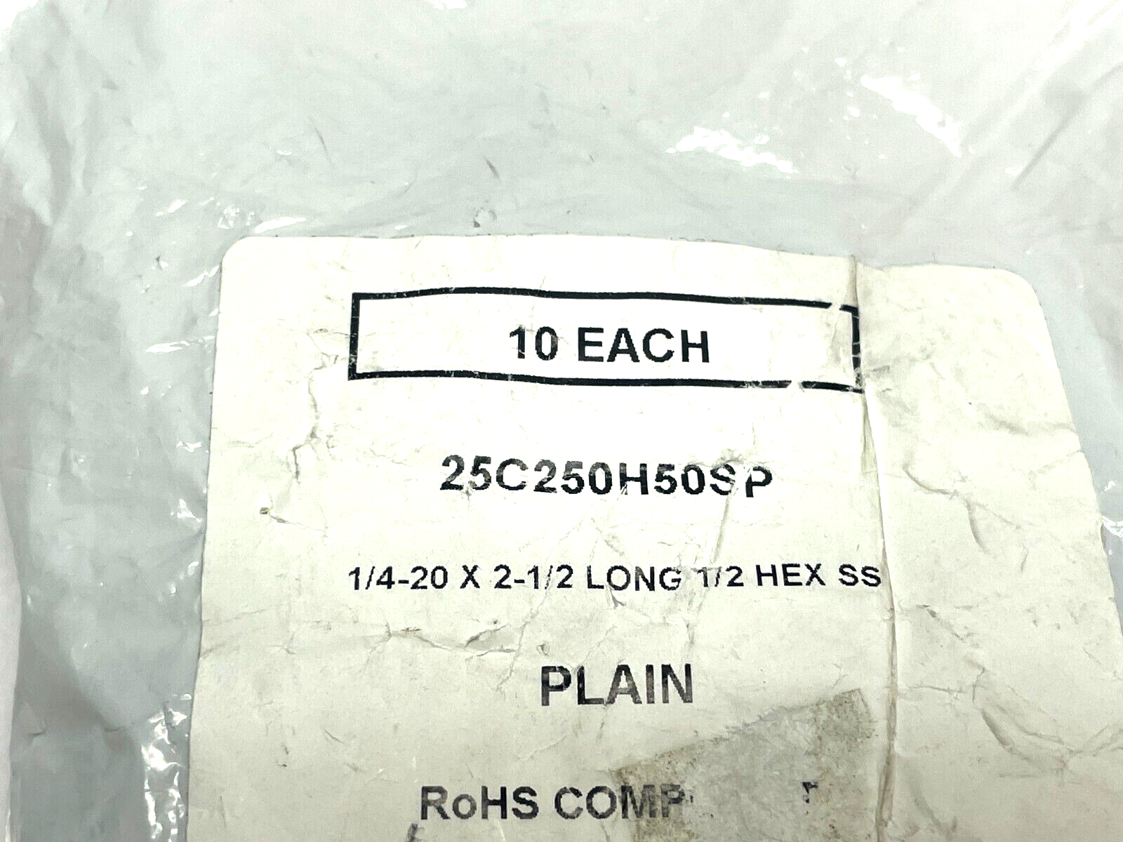25C250H50SP Standoff 1/4-20 x 2-1/2 Long 1/2 Hex SS PKG OF 10 - Maverick Industrial Sales