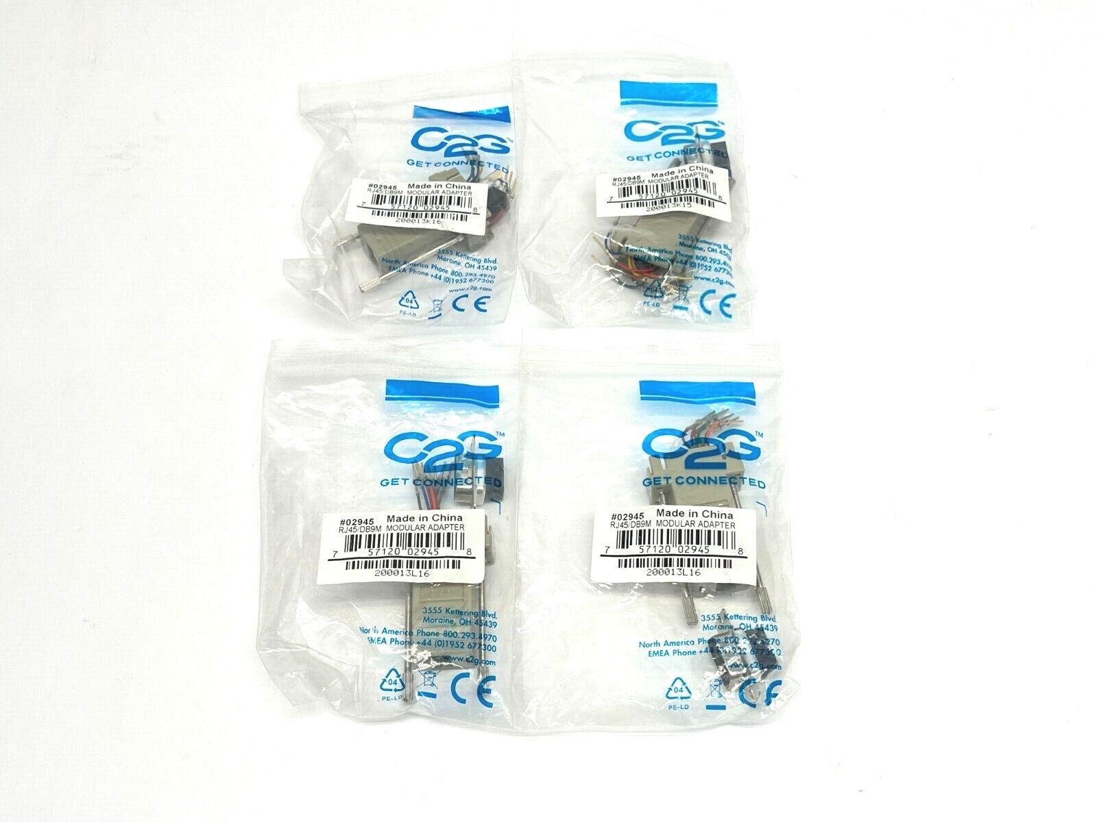 C2G 02945 RJ45/DB9M Modular Adapter LOT OF 4 - Maverick Industrial Sales
