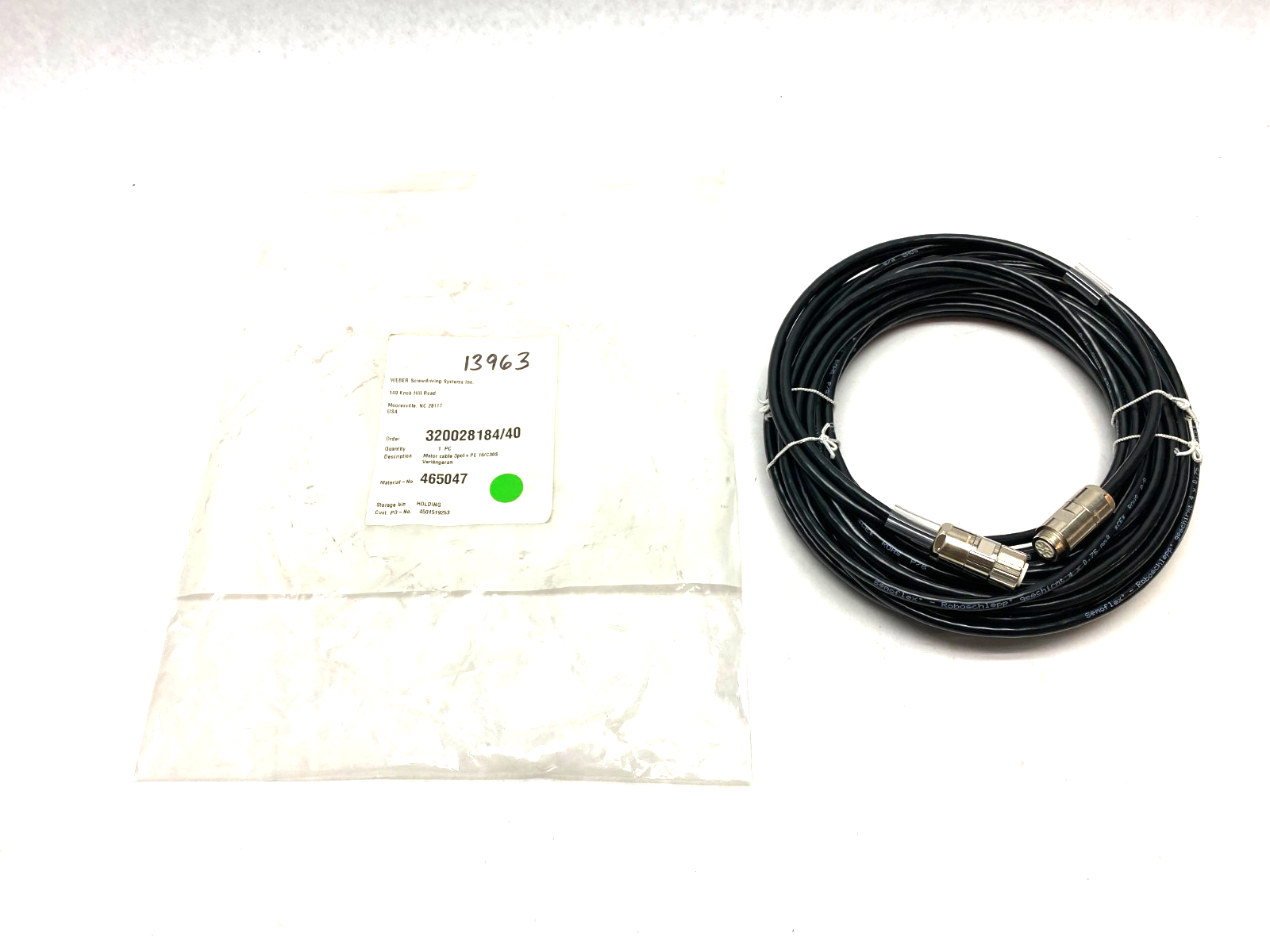 Weber 465047 Motor Connection Cable 3-pol+PE 16/C30S - Maverick Industrial Sales