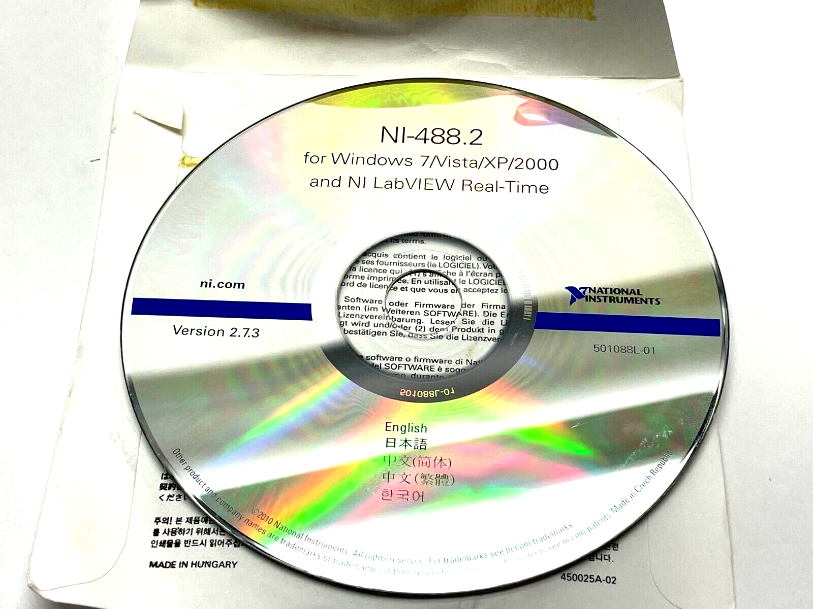 National Instruments 501088L-00 VER. 2.7.3 CD Kit NI-488.2 - Like New - Maverick Industrial Sales