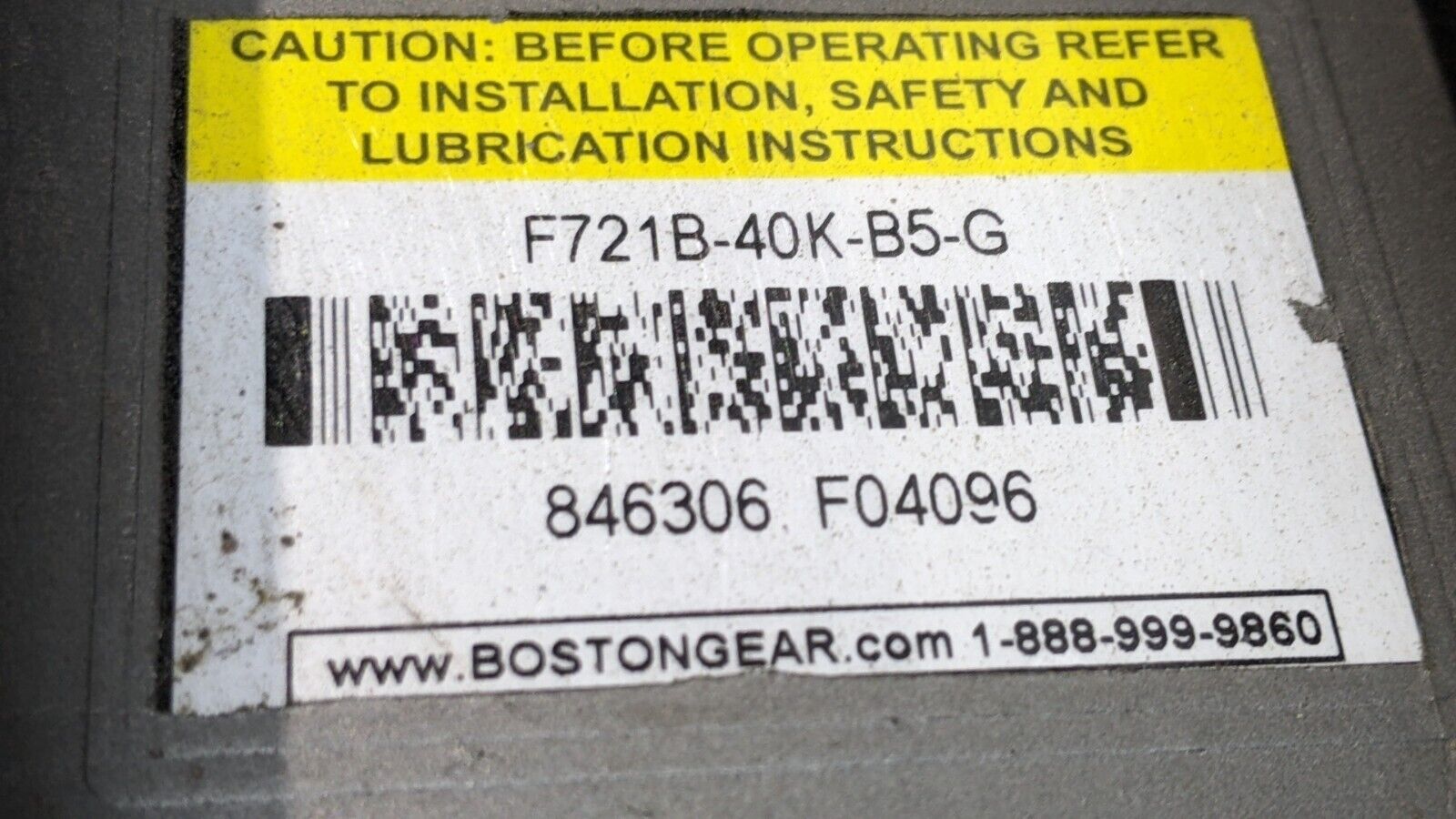 Leeson 110047.00 Electric Motor w/Boston Gear F721B-40K-B5-G Speed Reducer - Maverick Industrial Sales