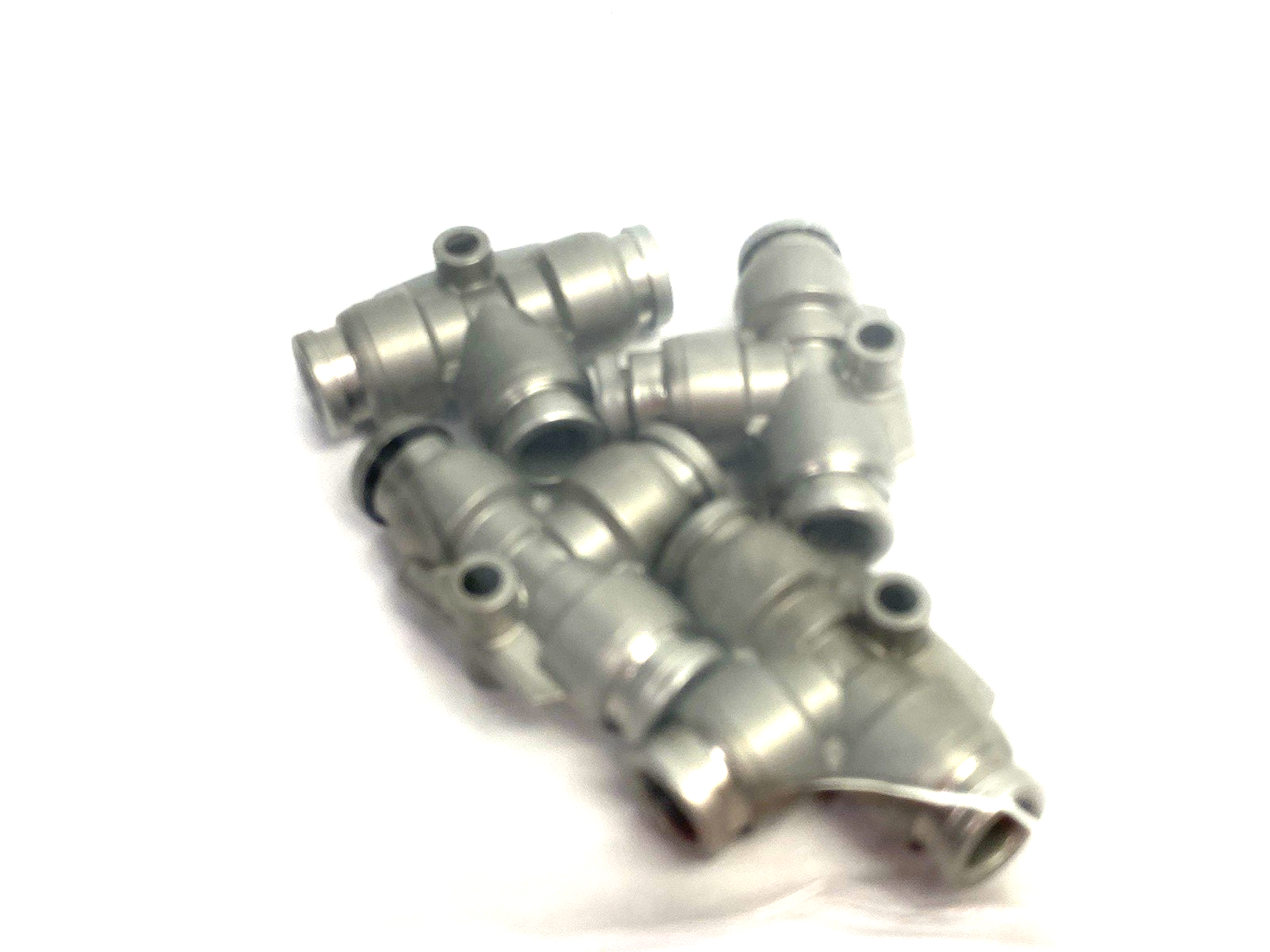 SMC KQB2T06-00 Union Tee Fitting, Metal, Nickel-Plated LOT OF 4 - Maverick Industrial Sales