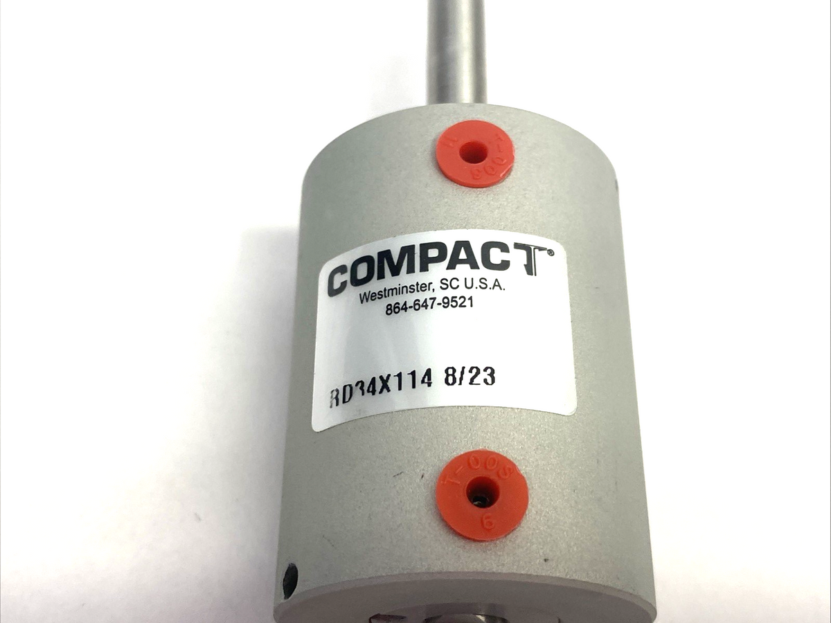 RD34X114 | Compact Air Products Single Rod Pneumatic Cylinder, Dbl-End, Dbl-Acting - New – Open box - Maverick Industrial Sales