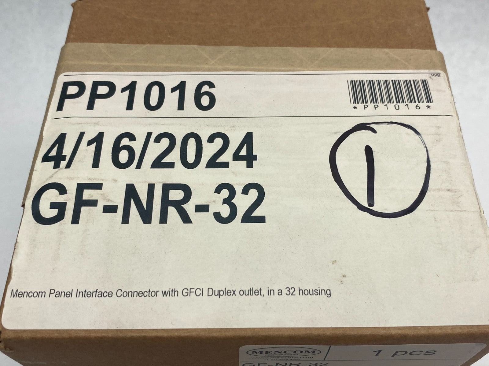 Mencom GF-NR-32 Panel Interface Connector w/ GFCI Duplex outlet SZ32 - Maverick Industrial Sales
