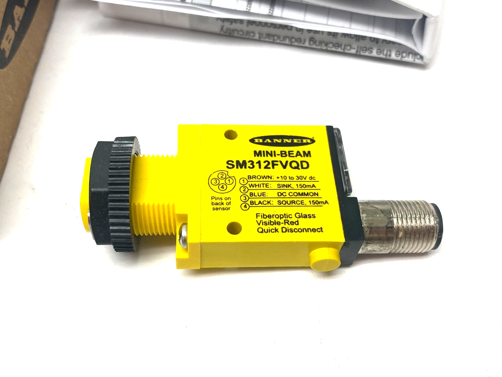 Banner SM312FVQD MINI-BEAM Fiber Optic Amplifier Visible Red 650nm Glass 26990 - Maverick Industrial Sales