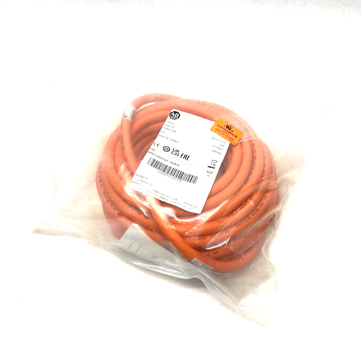 2090-CSBM1DF-14AA15 | Allen Bradley Ser. B Kinetix Single Cable, 15m DSL Non-Flex - New - Maverick Industrial Sales