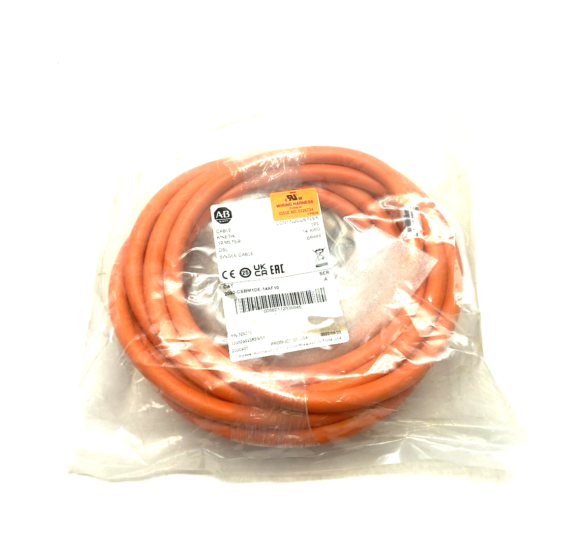 2090-CSBM1DE-14AF10 | Allen Bradley Ser. A Kinetx Single Cable, DSL 10m Cont. Flex - New - Maverick Industrial Sales