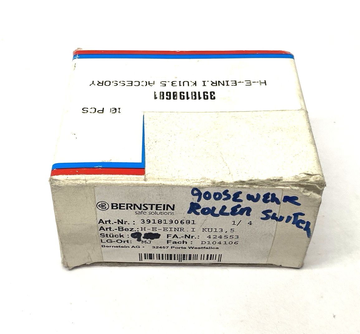 3918190681 | Bernstein Roller Level Switch Accessory H-E-EINR.I KU13,5 BOX OF 9 - New – Open box - Maverick Industrial Sales