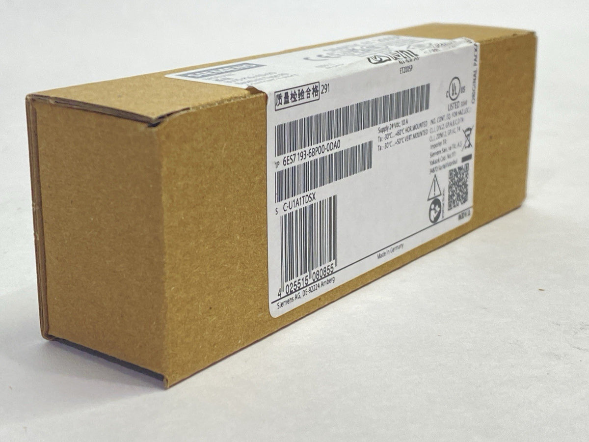 6ES7 193-6BP00-0DA0 | Siemens SIMATIC ET 200SP Base Unit Type A0 24VDC - New - Maverick Industrial Sales
