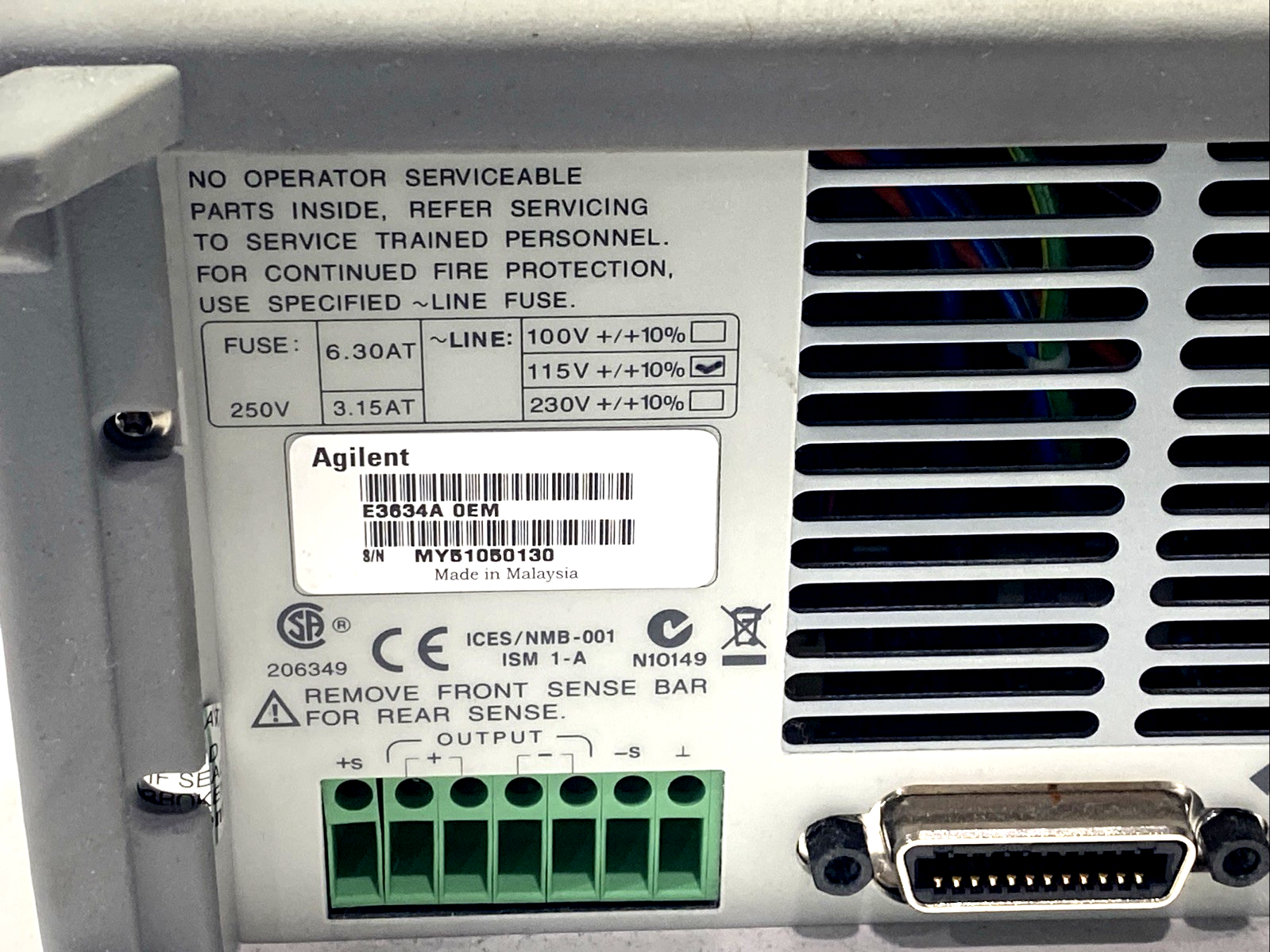Agilent E3634A Keysight DC Power Supply, Selectable, 0-25VDC 0-7A, 0-50VDC 0-4A - Maverick Industrial Sales