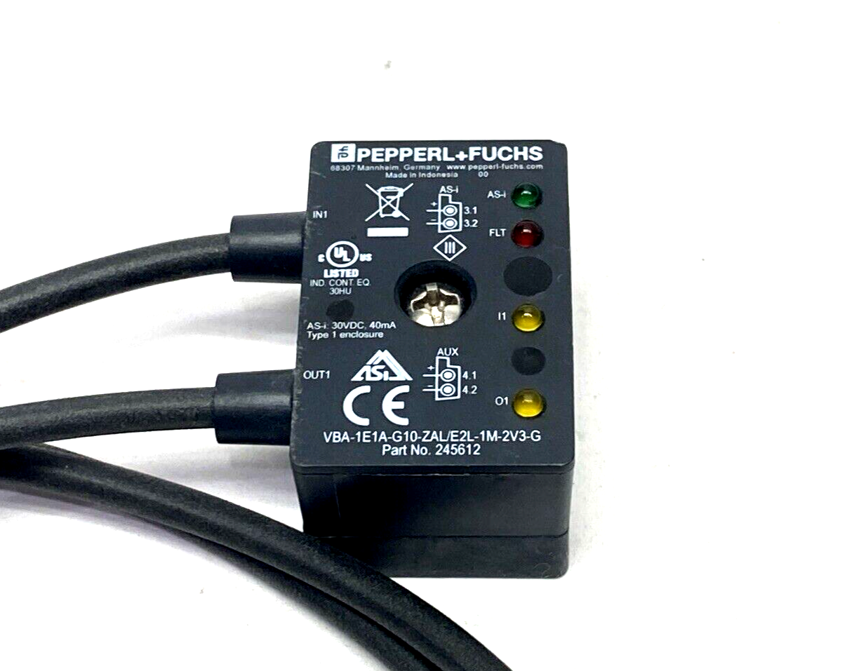 Pepperl+Fuchs VBA-1E1A-G10-ZAL/E2L-1M-2V3-G AS-i Sensor/Actuator Module 245612 - Maverick Industrial Sales