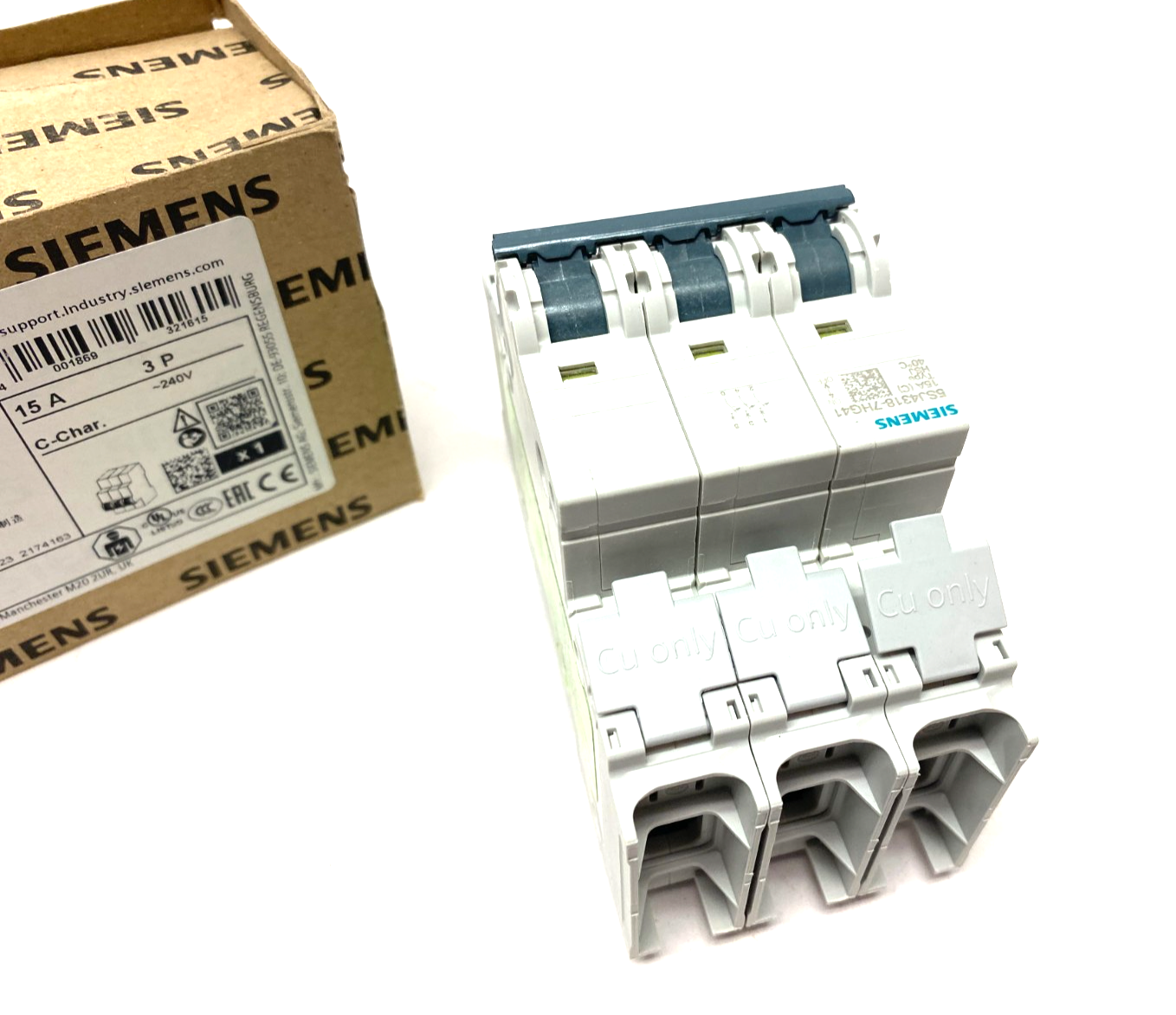 Siemens 5SJ4318-7HG41 Miniature Circuit Breaker 3-Pole 15A C-Char. - Maverick Industrial Sales