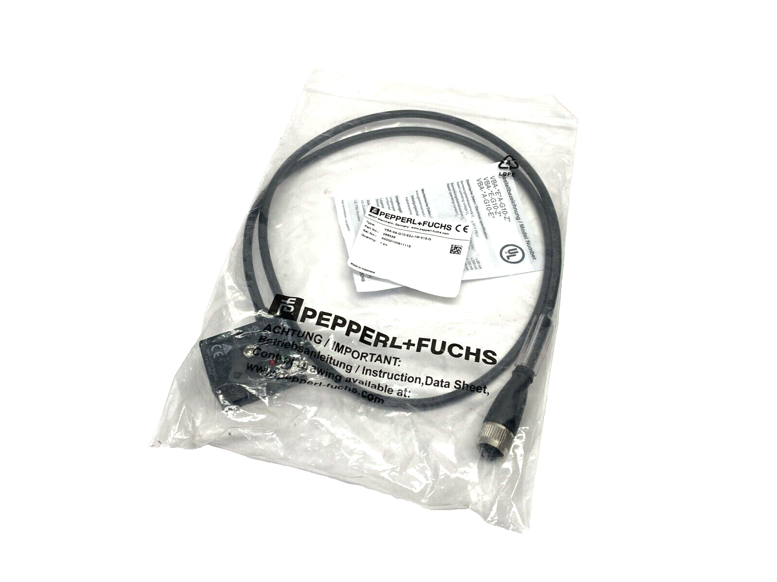 Pepperl+Fuchs VBA-4A-G10-E2J-1M-V15-G AS-Interface Actuator Module 268536 - Maverick Industrial Sales