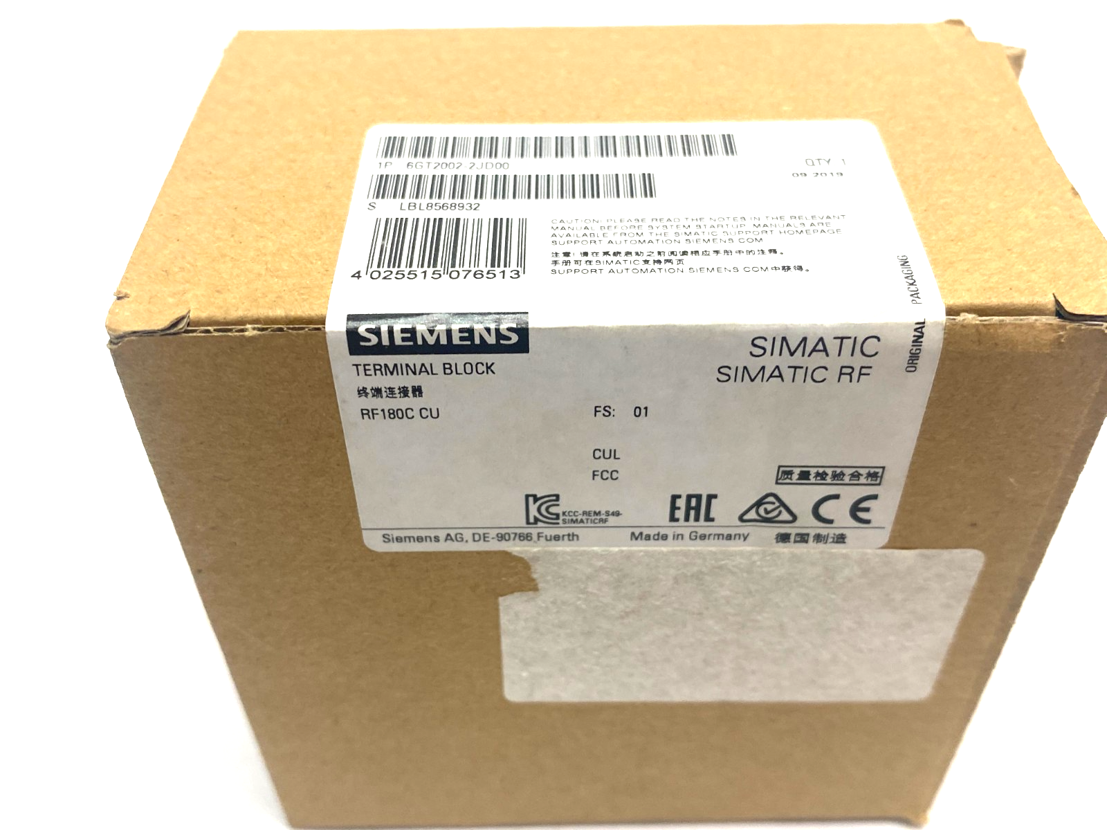 Siemens 6GT2002-2JD00 SIMATIC RF Ethernet Connection Terminal, RF180C CU - Maverick Industrial Sales