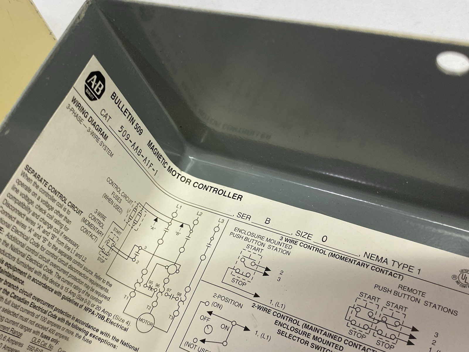509-AAB-A1F-1 | Allen Bradley Ser. B Full-Voltage Magnetic Motor Controller 3-Ph - Used - Maverick Industrial Sales
