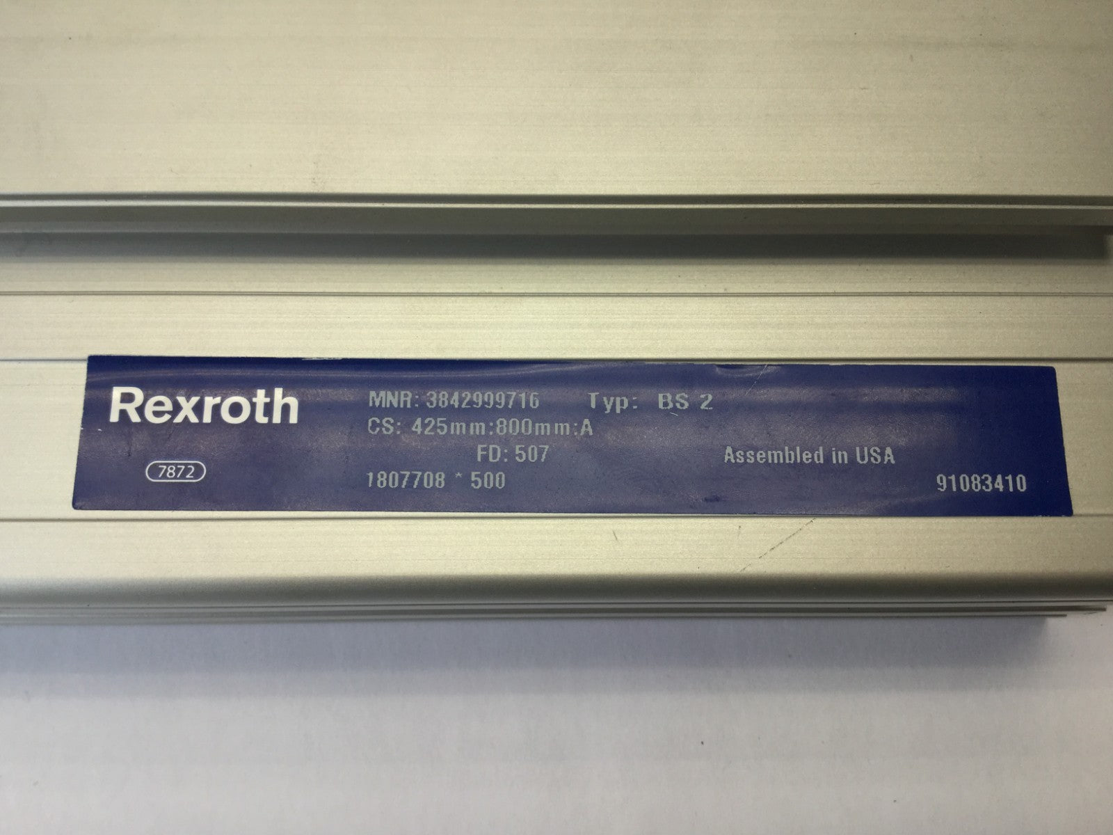 Rexroth 3842999716 BS 2 Conveyor Rail FD: 507, 10-3/8” x 1-3/4” Inch - Maverick Industrial Sales