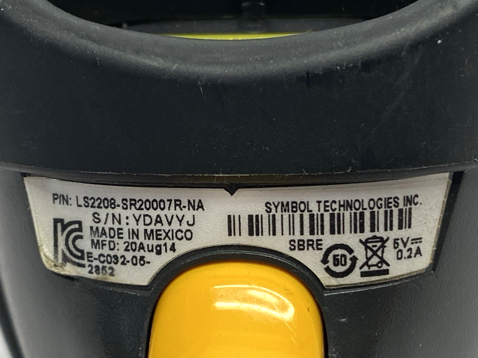 Symbol LS2208-SR20007R-NA Barcode Label Scanner NO CABLE - Maverick Industrial Sales