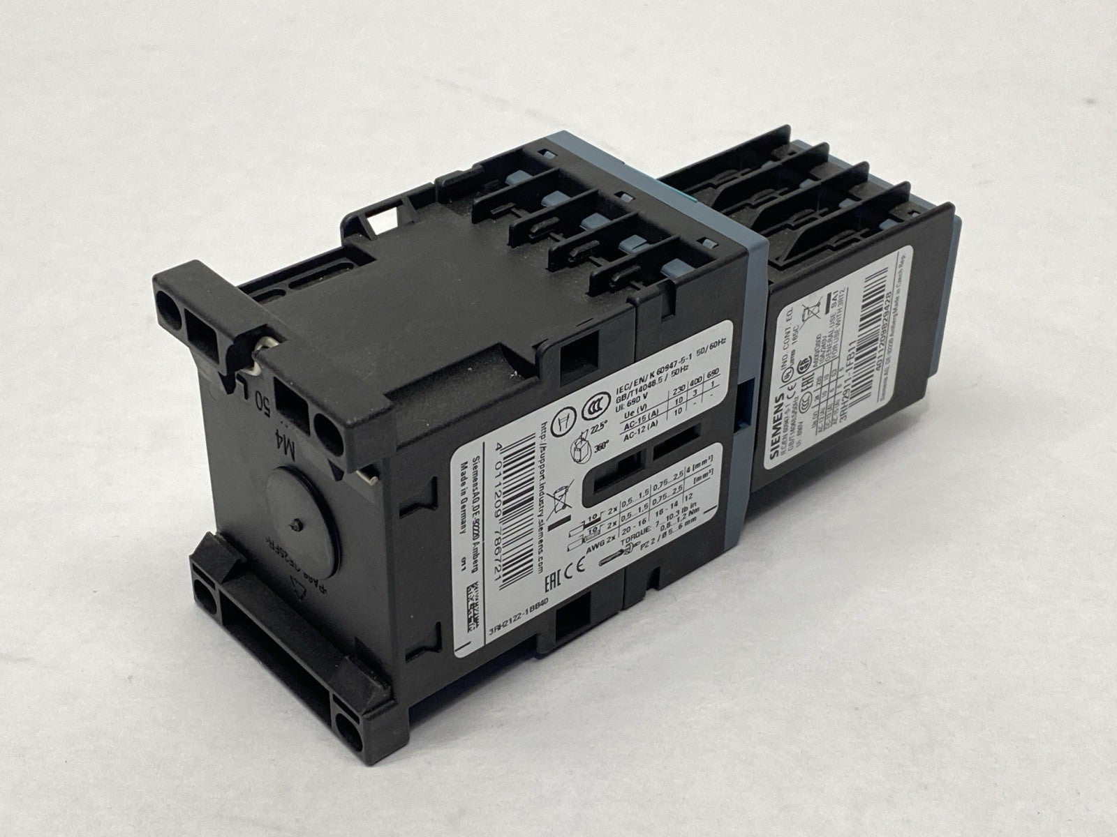Siemens 3RH2122-1BB40 Contactor Relay 24VDC w/ 3RH2911-1FB11 Contact Block - Maverick Industrial Sales