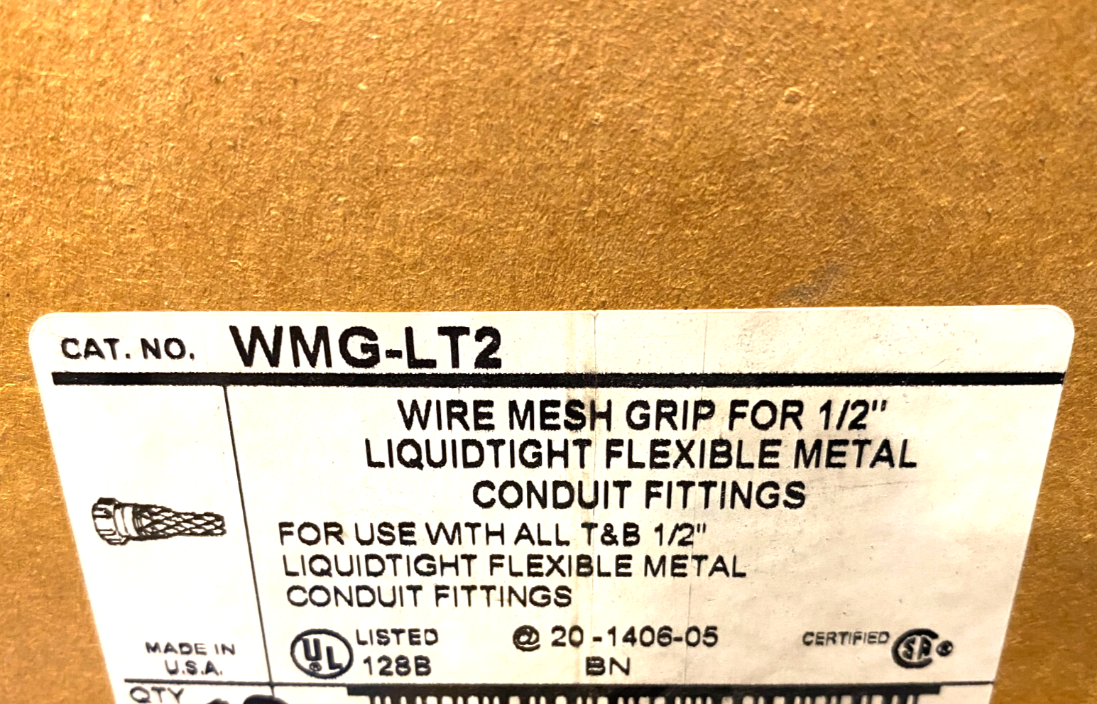 Thomas & Betts WMG-LT2 Wire Mesh Cable Grip for 1/2" Liquidtight Conduit - Maverick Industrial Sales
