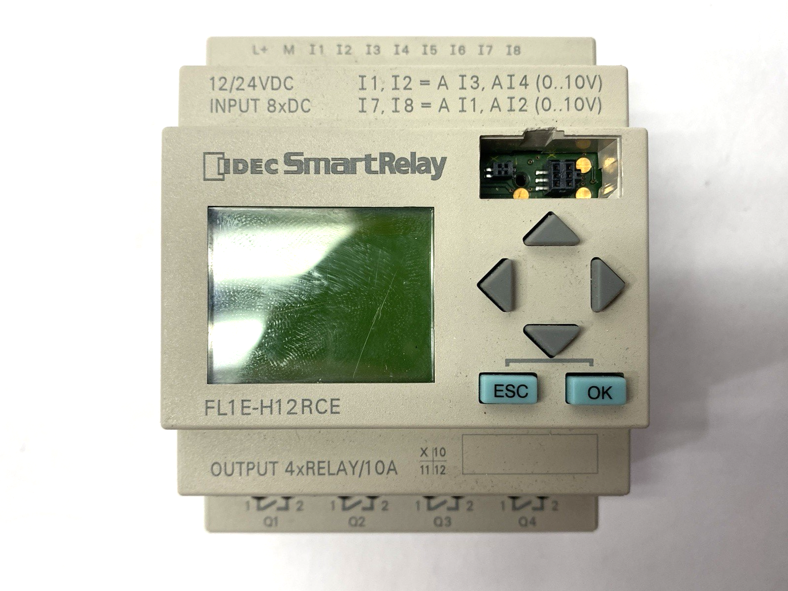 FL1E-H12RCE | IDEC SmartRelay Programmable CPU 8 Digital Inputs 12/24VDC - For parts or not working - Maverick Industrial Sales