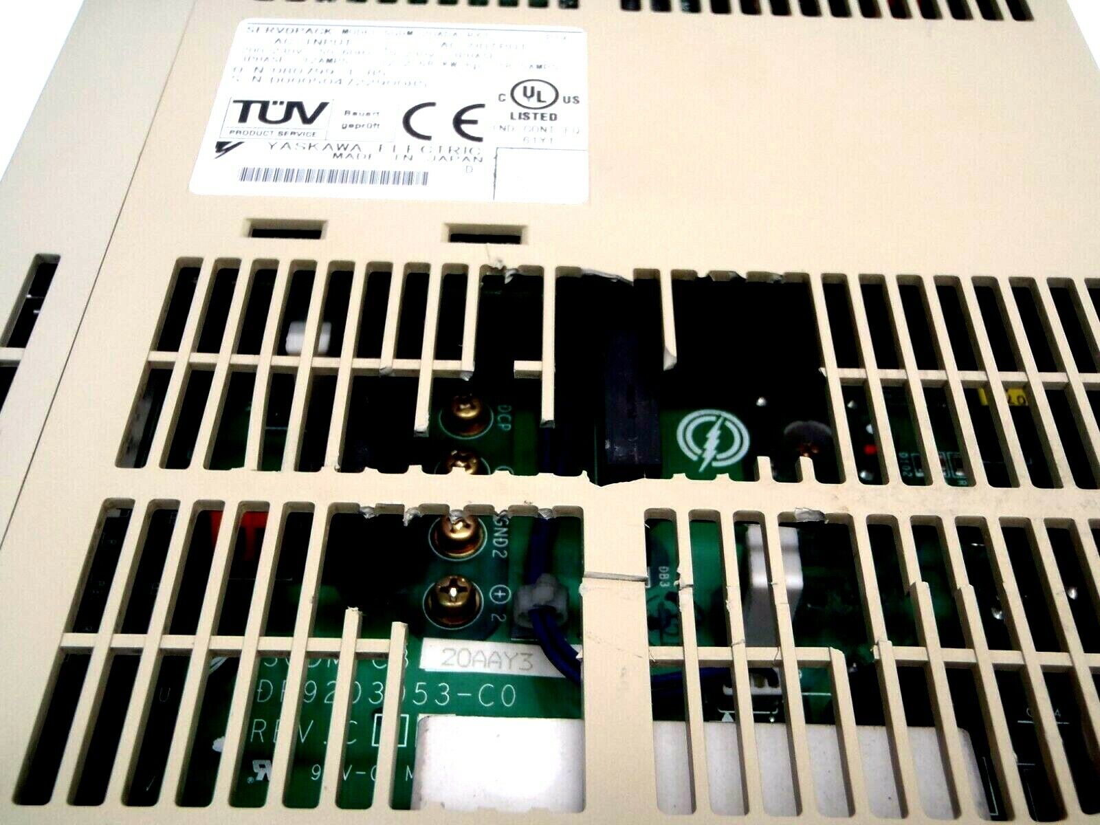 Yaskawa SGDM-20ADA-RY3 AC Servo Amplifier 12 Amp 3 Phase 200-240VAC - Maverick Industrial Sales