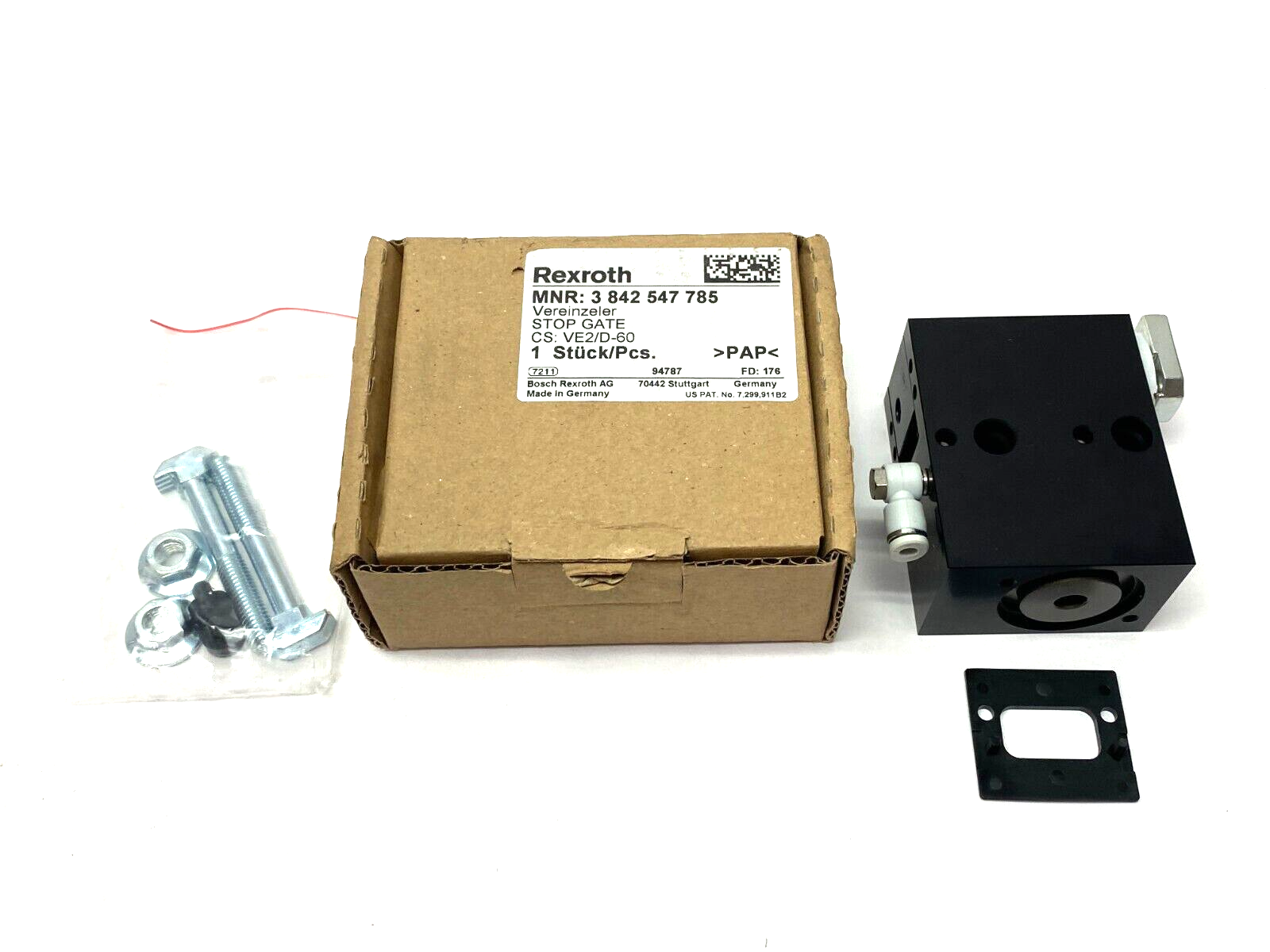 Bosch Rexroth 3842547785 Pneumatic Stop Gate Typ VE2/D-60 - Maverick Industrial Sales