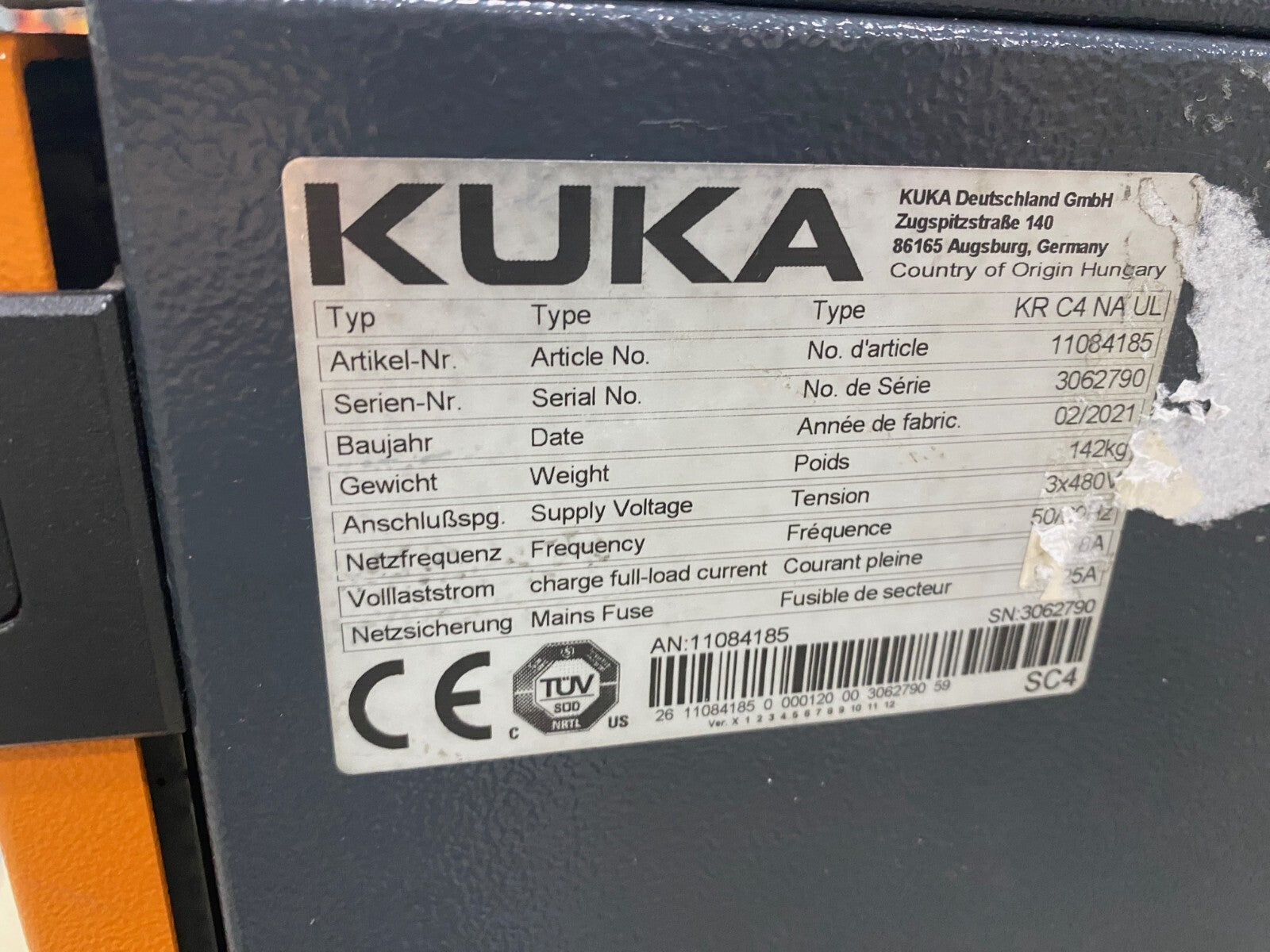 Kuka KR 120 R2700-2 / FLR Robot System w/ KR C4 NA UL Cabinet Controller, 2021 - Maverick Industrial Sales
