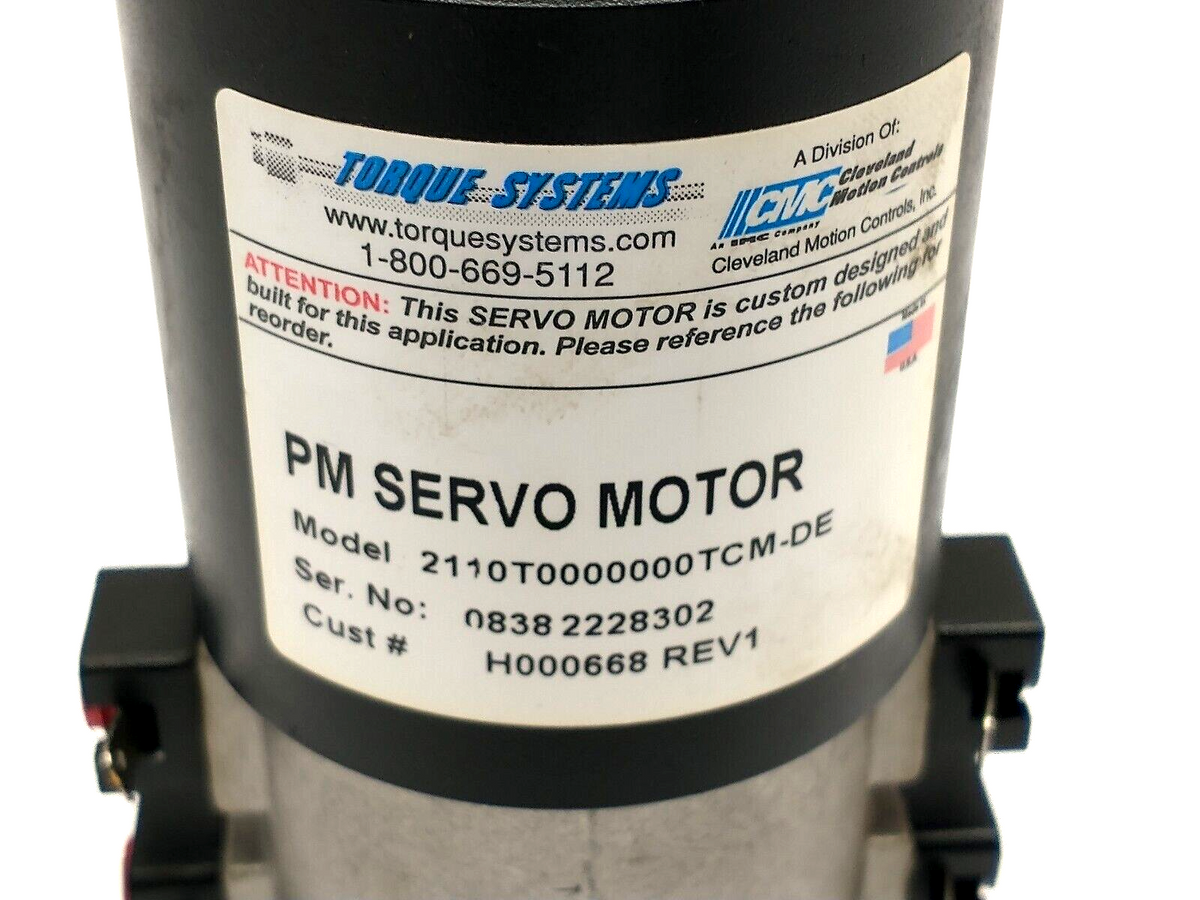2110T0000000TCM-DE | CMC Torque Systems PM Servo Motor, Sheffield Discovery III - Used - Maverick Industrial Sales