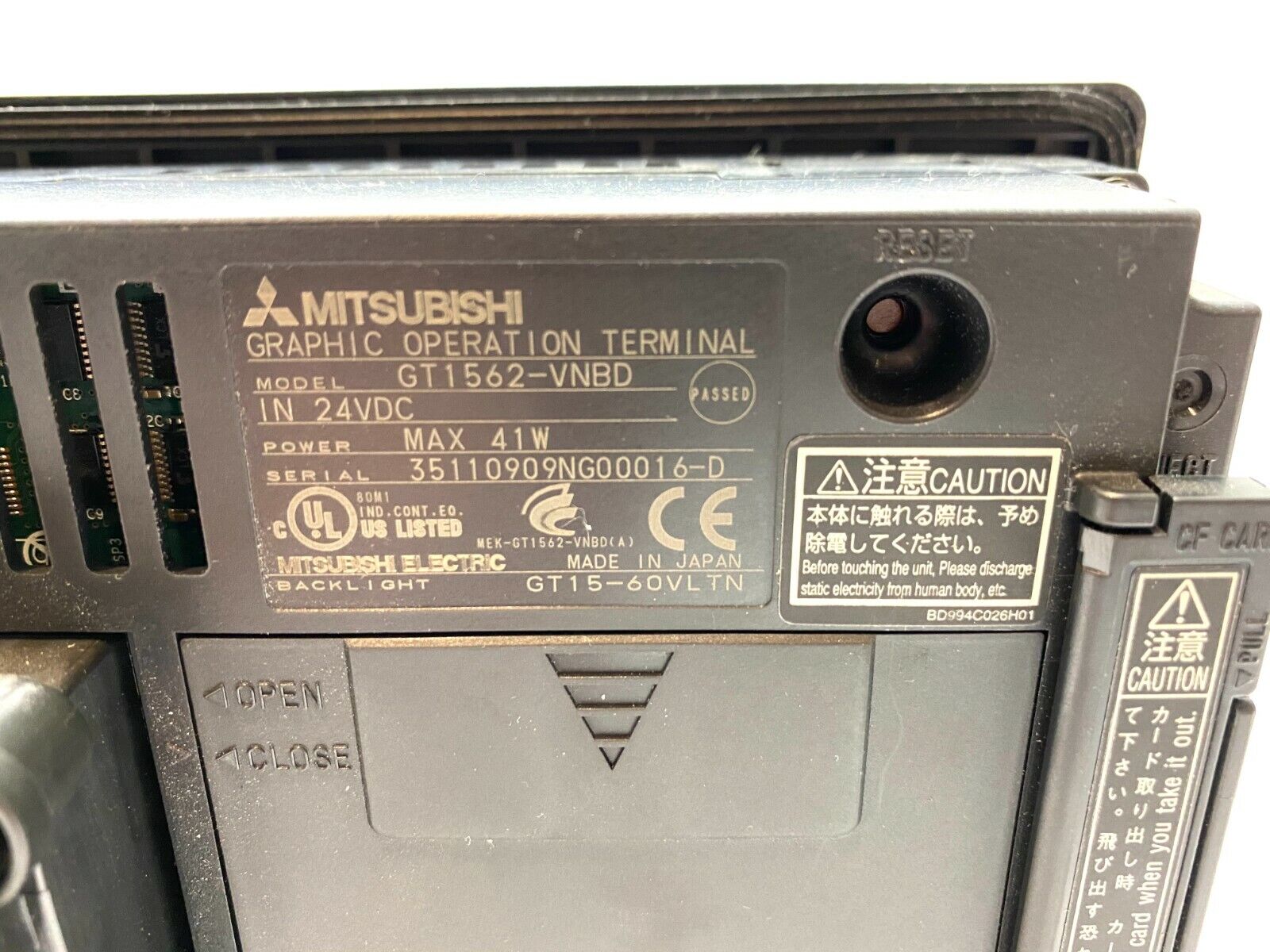 Mitsubishi GT1562-VNBD Graphic Operation Terminal, GOT1000 - Maverick Industrial Sales
