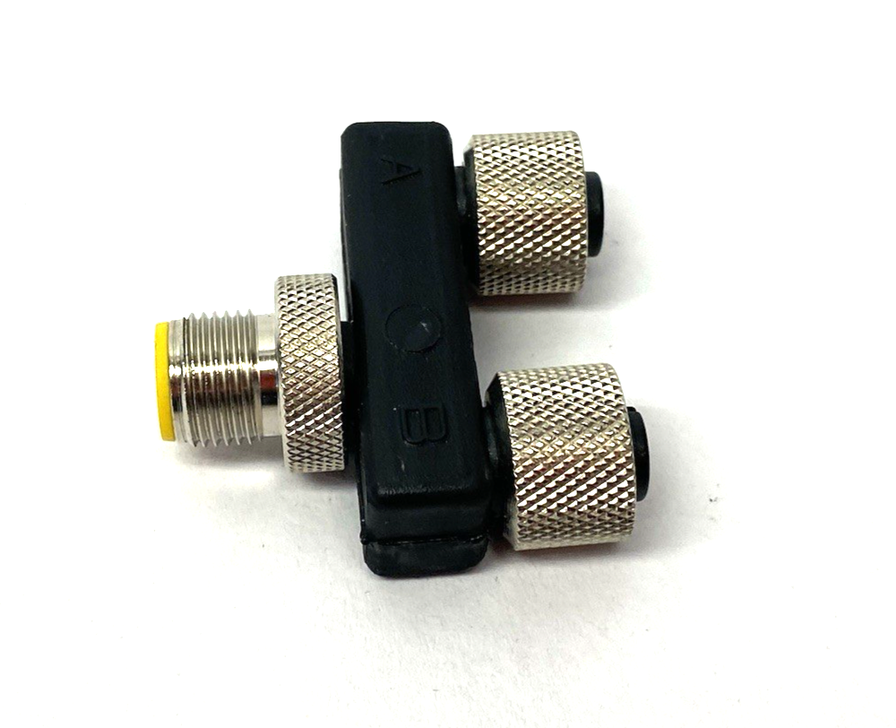 Lumberg ASBS 2 M12-S2326 Y-Shape Micro Splitter Connector M12 4-Pin 600000113 - Maverick Industrial Sales