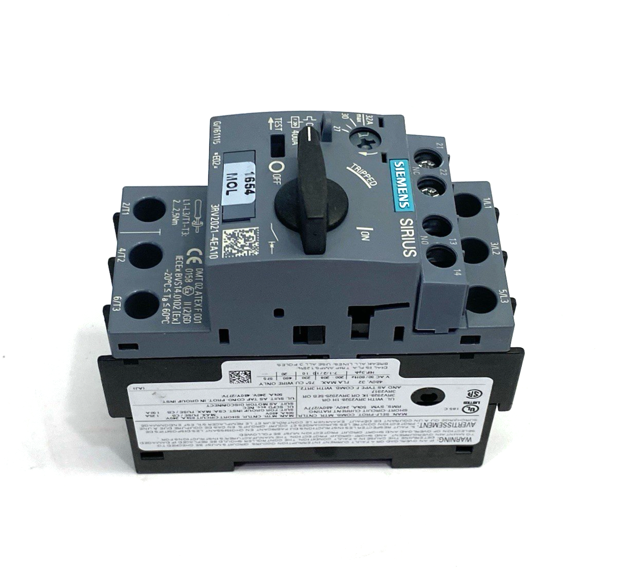 Siemens 3RV2021-4EA10 SIRIUS Motor Protection Circuit Breaker Size S00 - Maverick Industrial Sales