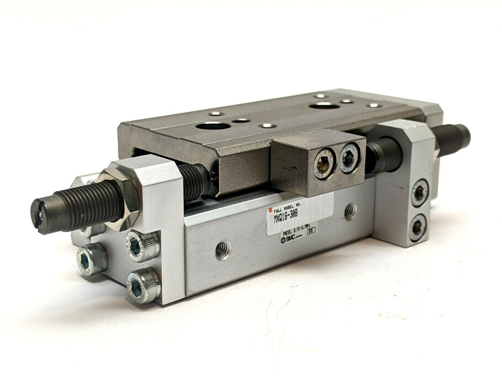 SMC MXQ16-30B Guided Slide Table Pneumatic Cylinder w/ Absorbers - Maverick Industrial Sales