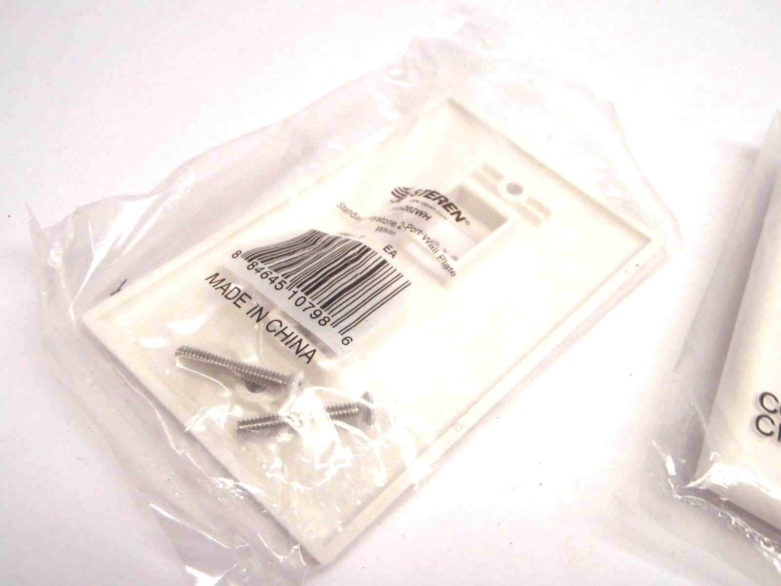 STEREN 310-202 Communication Circuit Accessory Wall Plate White LOT OF 3 - Maverick Industrial Sales