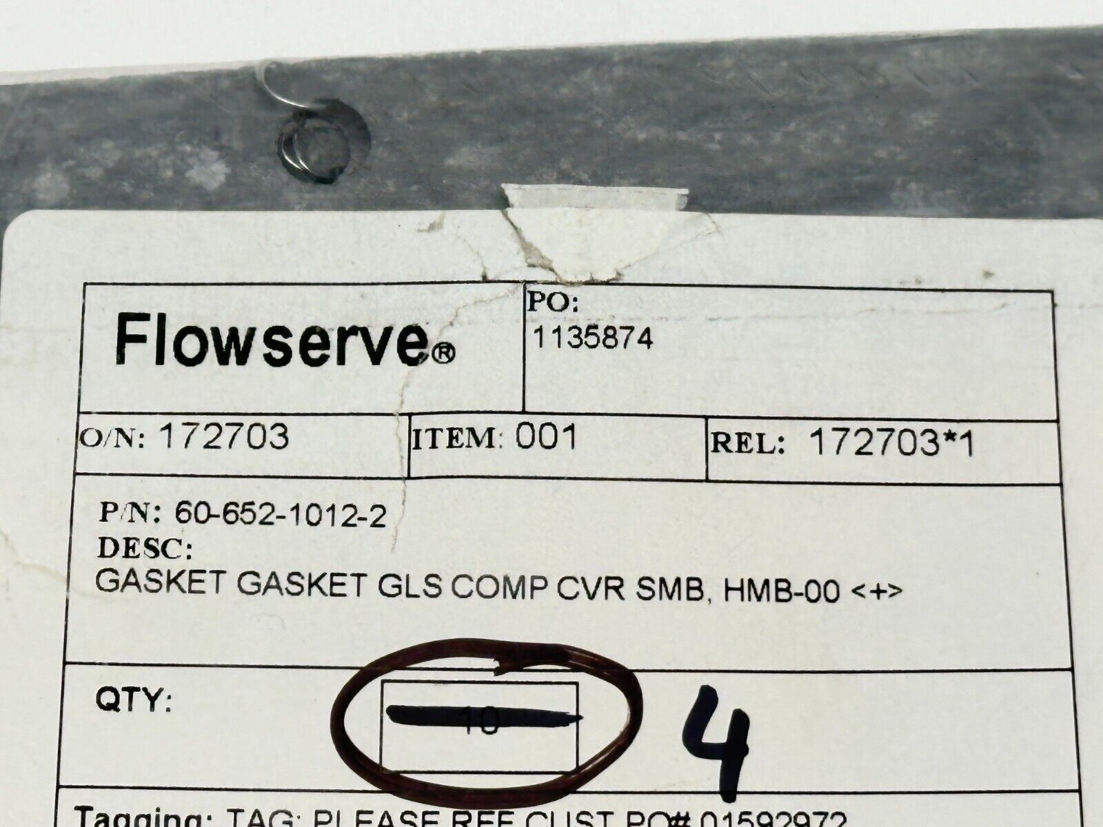 Flowserve 60-652-1012-2 Limit Switch Gasket HMB-00 - Maverick Industrial Sales