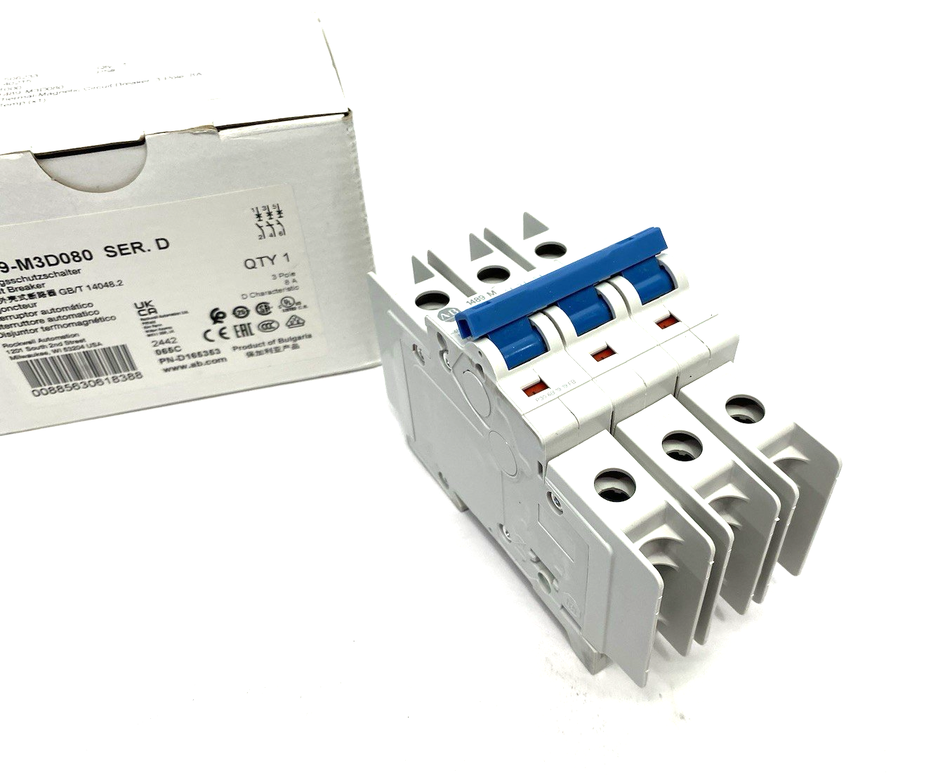 1489-M3D080 | Allen Bradley Ser. D Circuit Breaker 3-Pole 8A - New Other - Maverick Industrial Sales