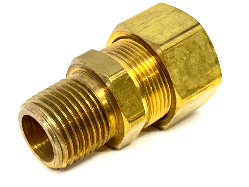 Parker 12MSC8N-B 3/4" OD Compression Tube x 1/2" NPT Male Adaptor Brass - Maverick Industrial Sales