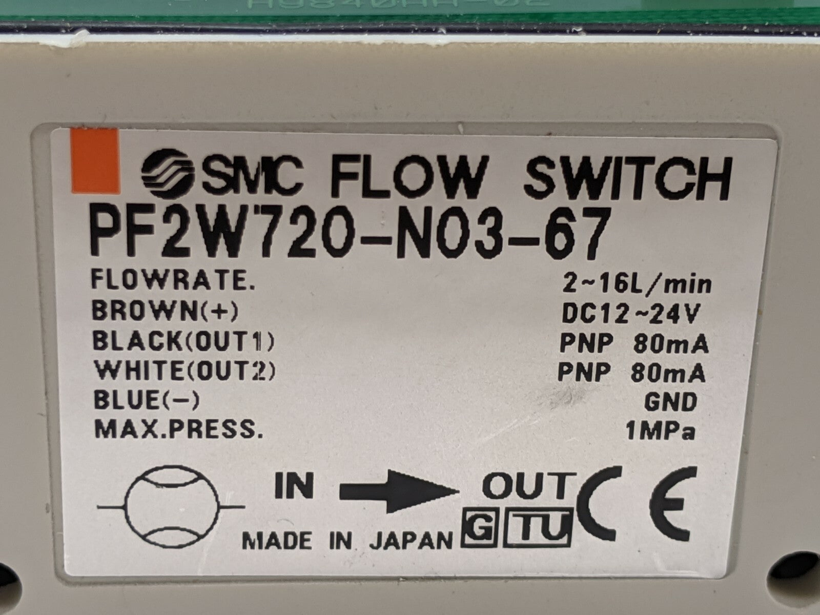 PF2W720-N03-67 | SMC Flow Switch NO INTERFACE - For parts or not working - Maverick Industrial Sales