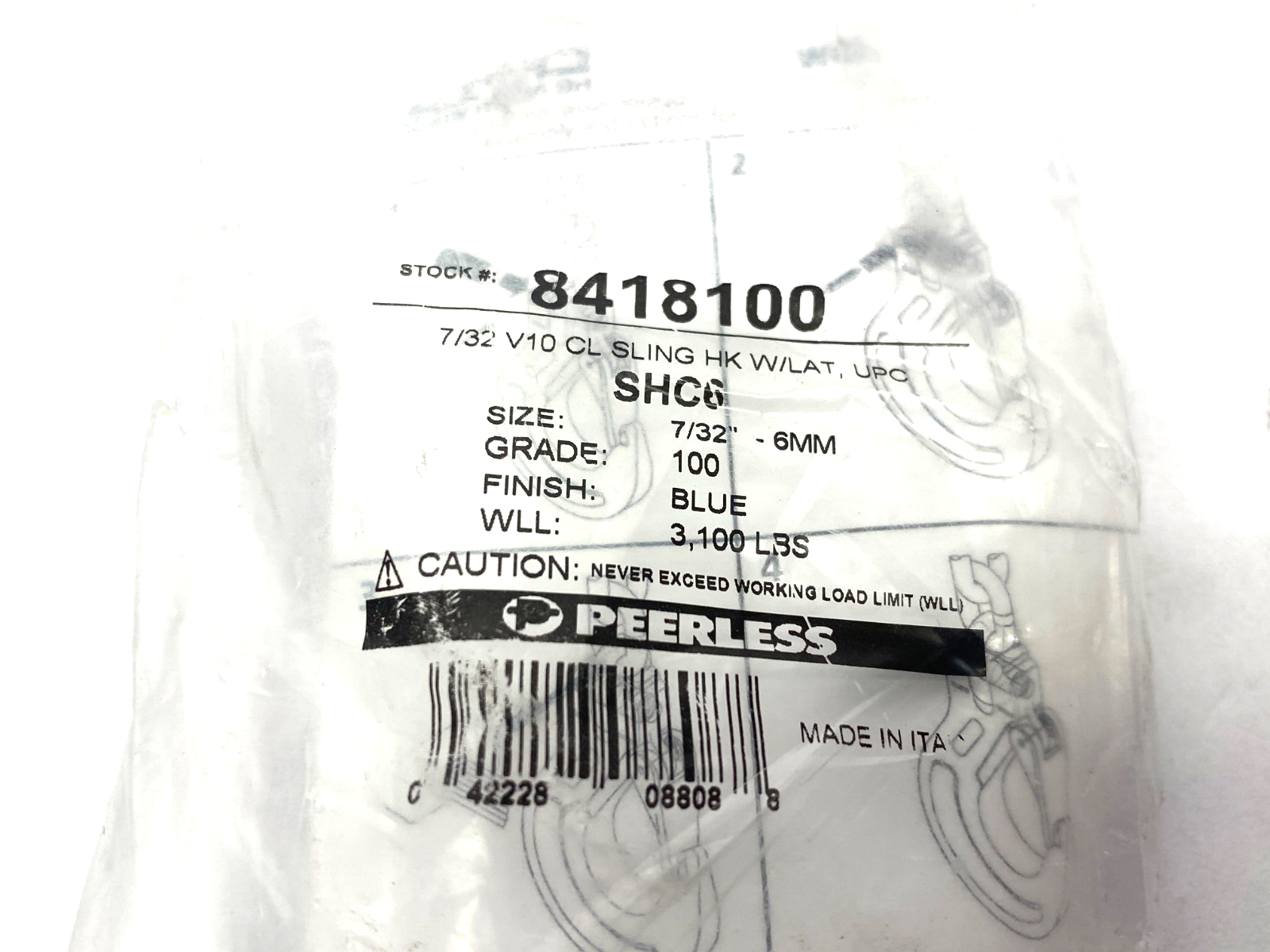 Peerless 8418100 Clevis Sling Hook Latch 7/32 V10 CL SLING HK W/LAT, SHC6 - Maverick Industrial Sales