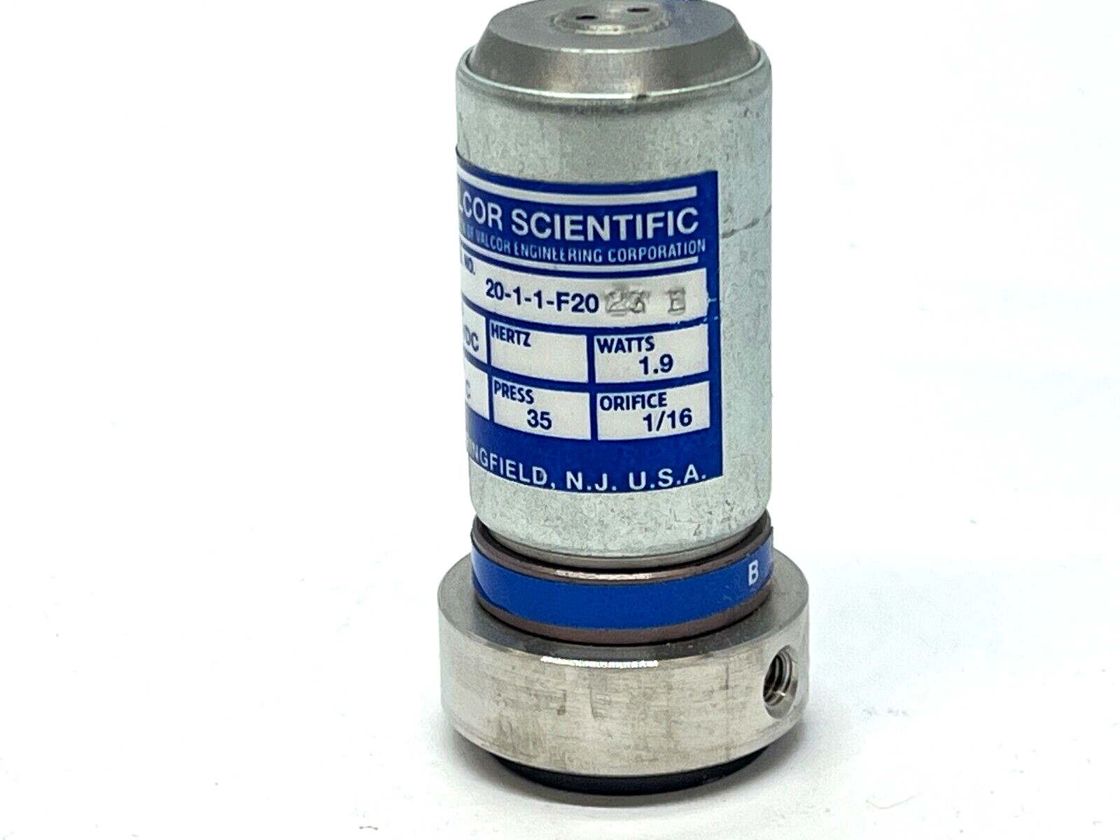 Valcor 20-1-1-F20 Solenoid Valve 1/16NPT 12VDC 1.9W - Maverick Industrial Sales